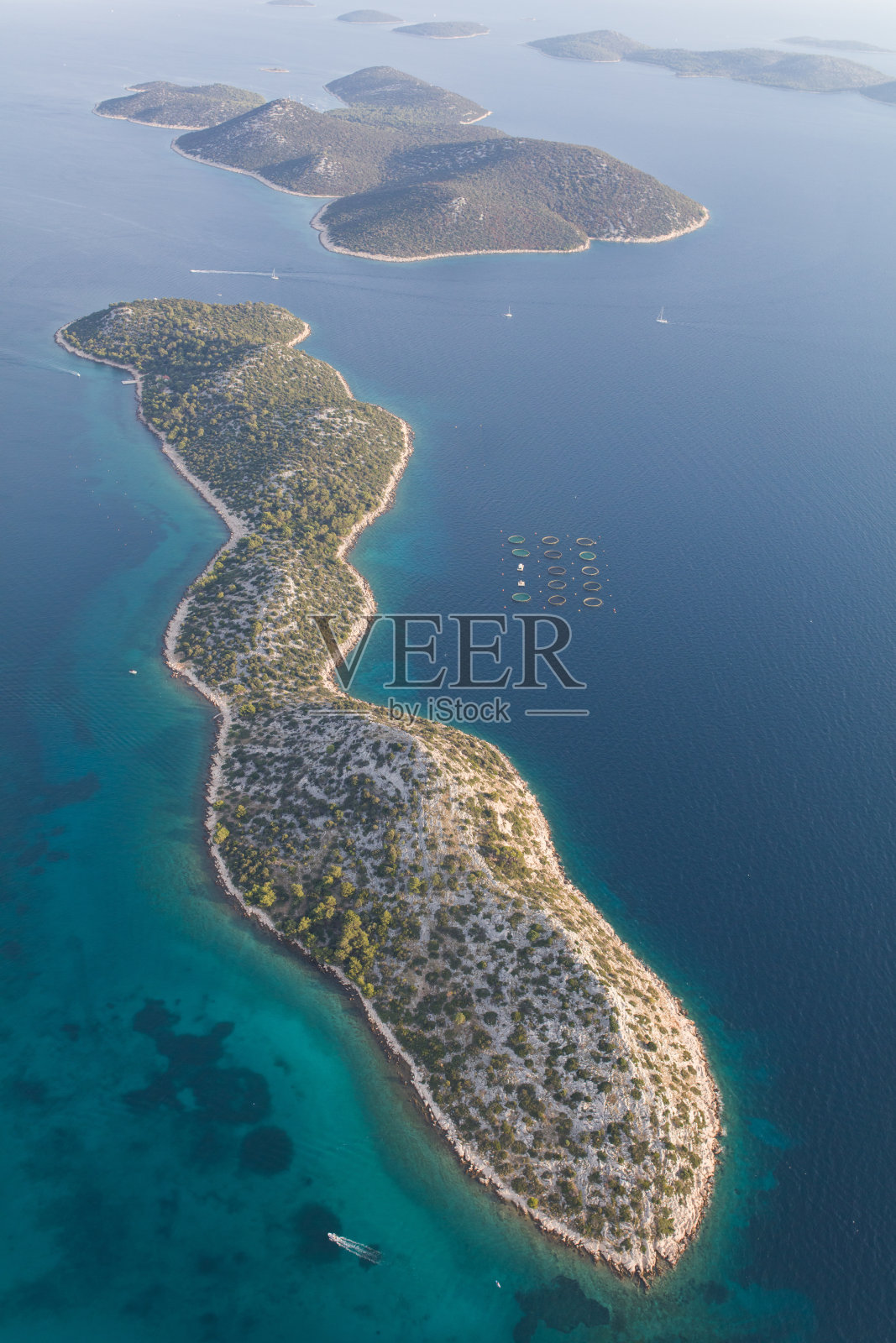 克罗地亚海岸线的鸟瞰图照片摄影图片