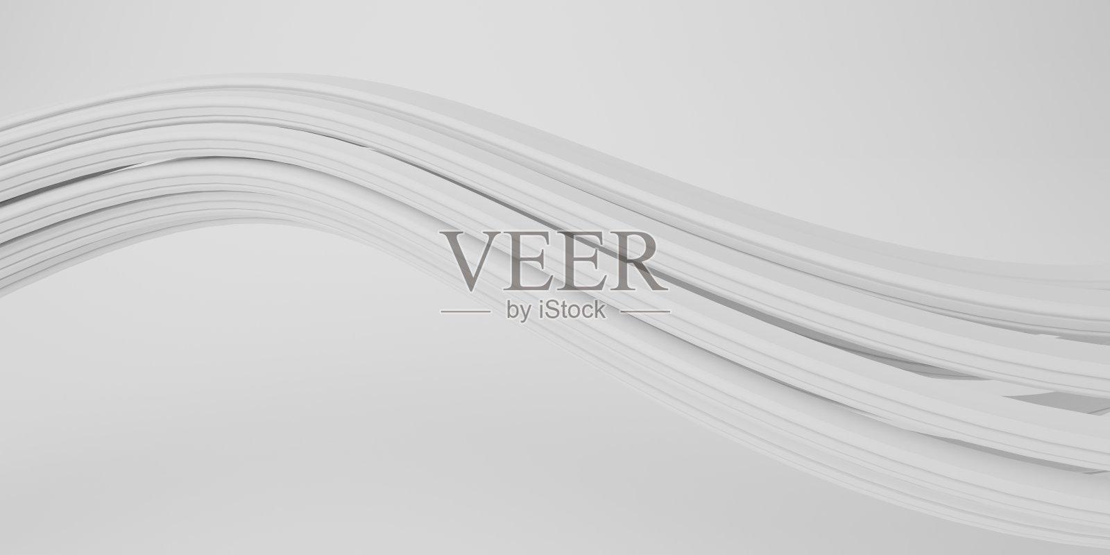 三维白色扭曲抽象形状未来设计背景。运动中的曲线形状。曲线呈白色螺旋状。三维演示照片摄影图片