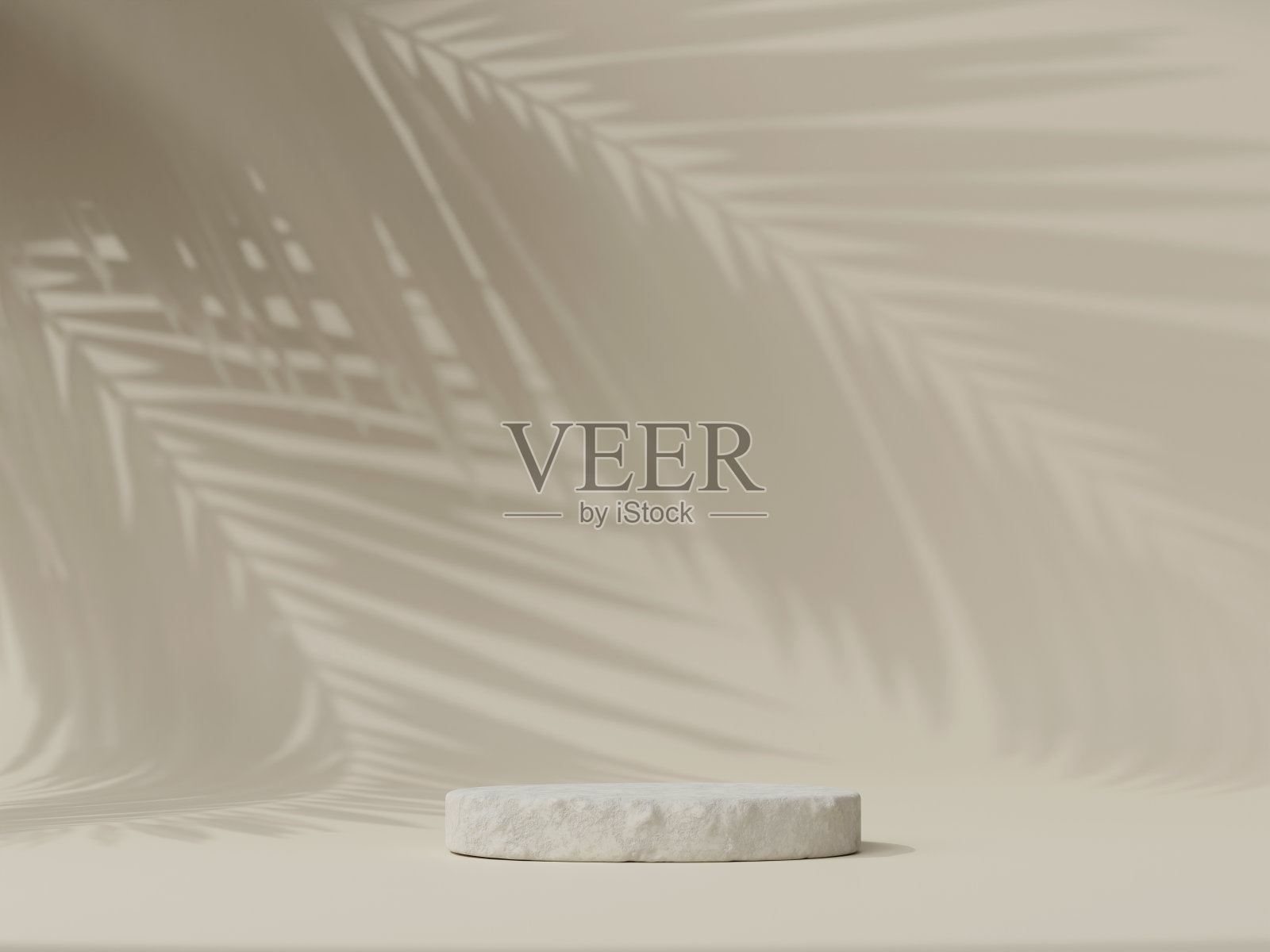 3D石头讲台或白色岩石讲台舞台。优雅的讲台样机架产品场景背景。3d讲台舞台插图渲染照片摄影图片