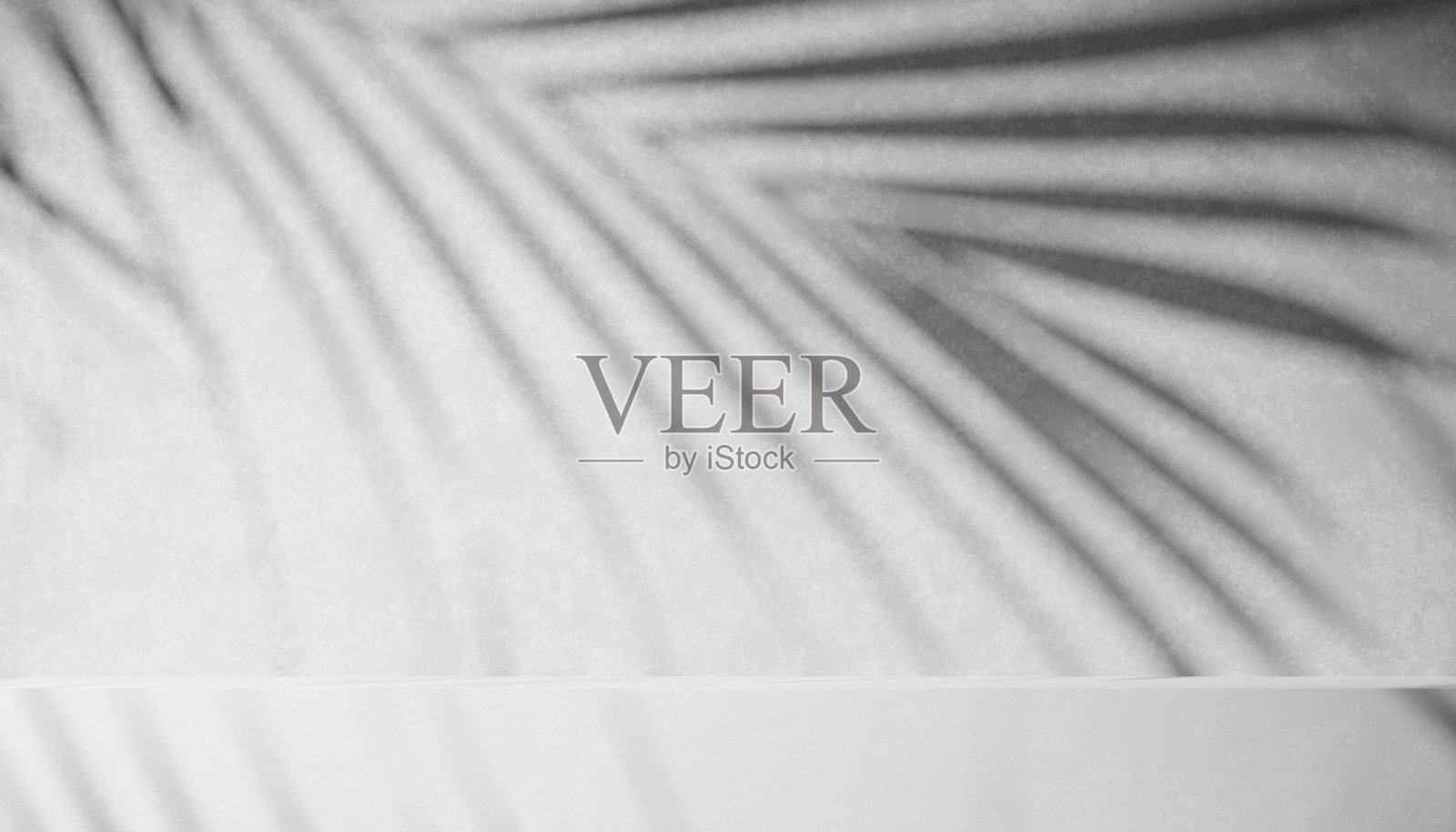 3D白色讲台和木制舞台包装或化妆品与棕榈影。实物展台产品场景背景。3d讲台舞台渲染最小风格的白色照片摄影图片