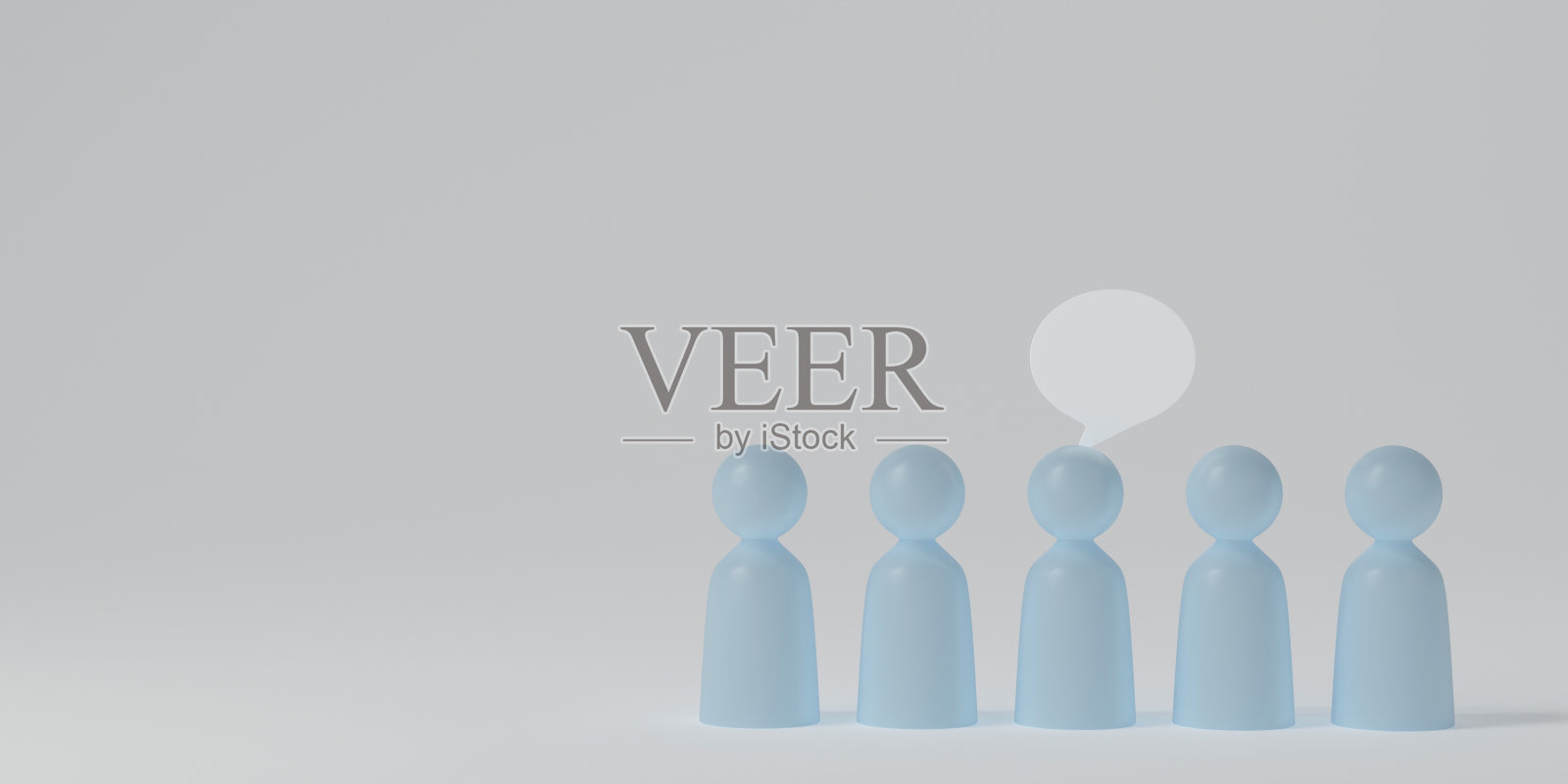 人力资源管理和招聘业务的概念。社交网络连接。群体社会沟通。白色背景上有结构的蓝色人。三维演示照片摄影图片