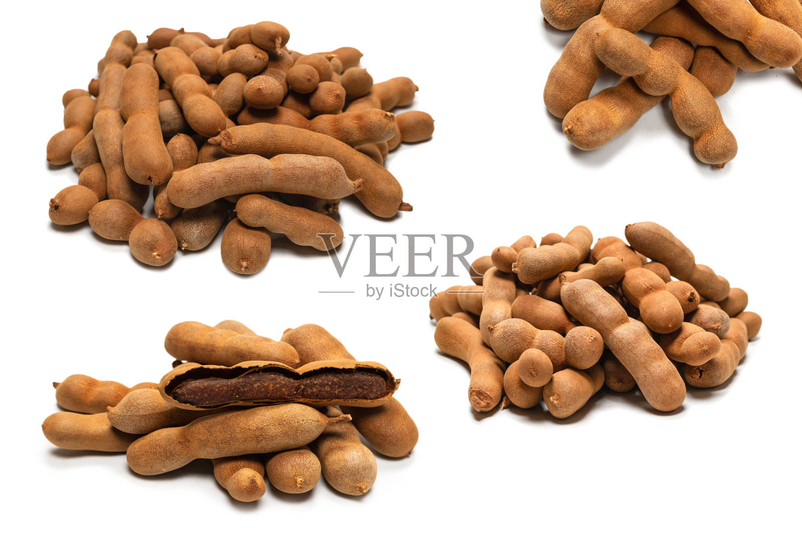 白色背景上分离的甜罗望子。照片摄影图片