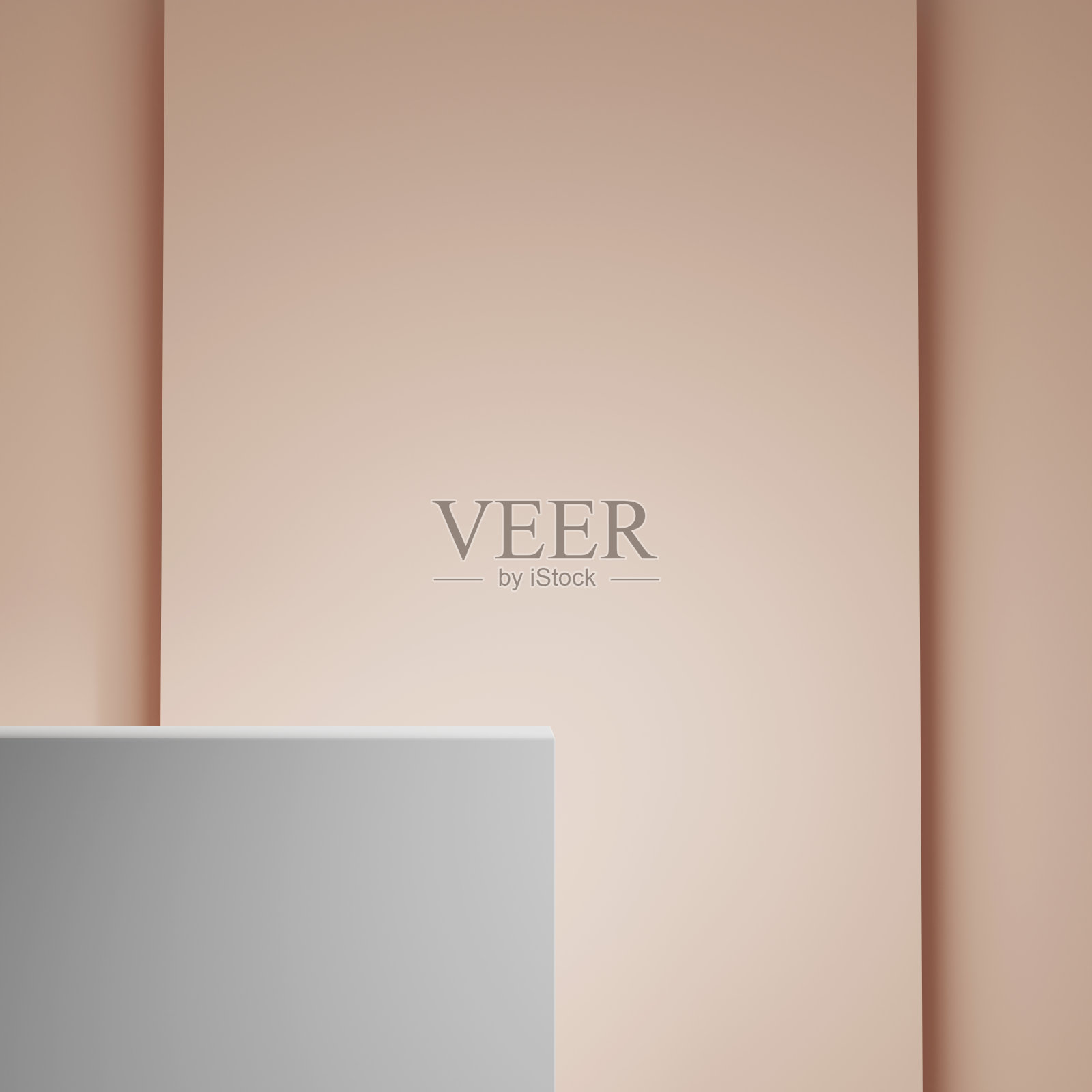 3D白色讲台或舞台包装演示和化妆品。模型产品场景背景。3d渲染最小样式照片摄影图片