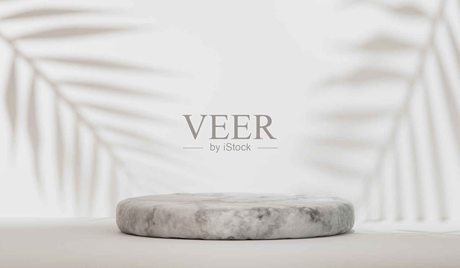 3D石头大理石讲台或舞台包装演示和化妆品。实物展台产品场景背景。3d讲台舞台岩石大理石渲染最小的风格。手掌的影子照片摄影图片