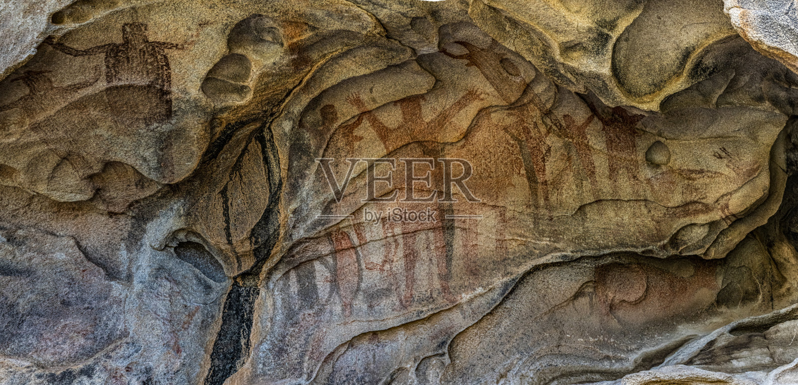 The Rock Paintings of Sierra de San Francisco are prehistoric rock art pictographs found in the Sierra de San Francisco mountain range in Mulegé Municipality of the northern region of Baja California Sur state, in Mexico. Artistic products of the Cochimi照片摄影图片