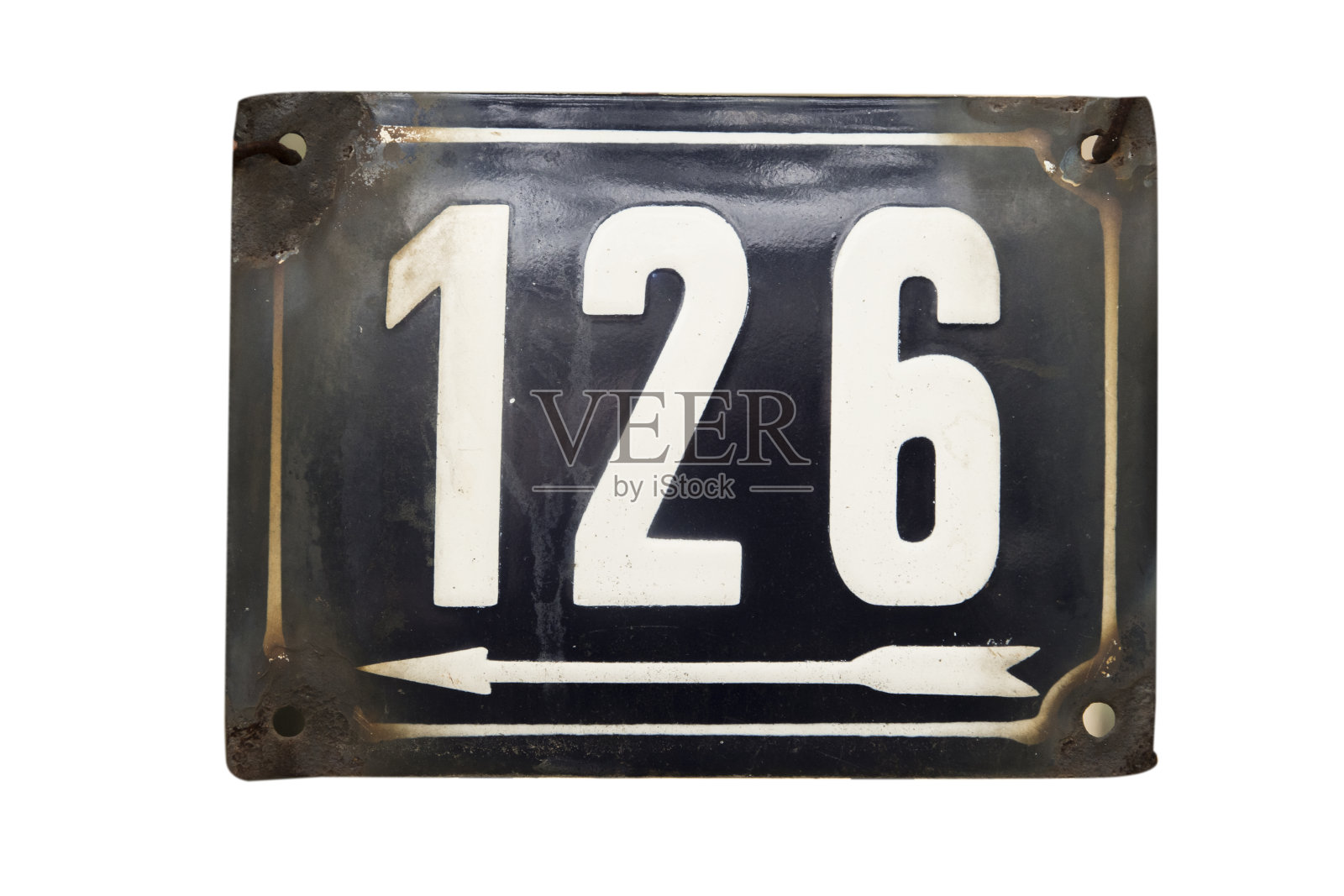 风化搪瓷牌号126照片摄影图片