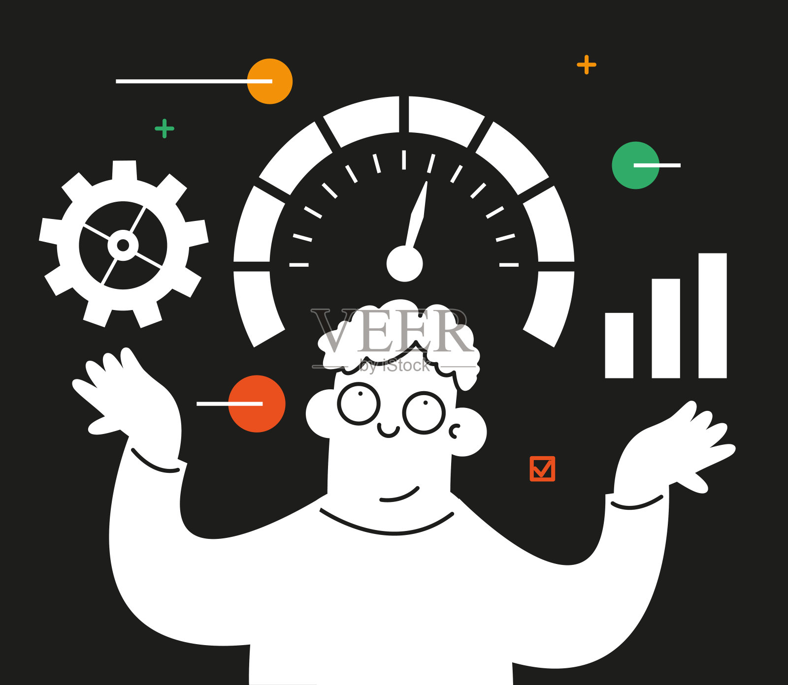 标杆管理的概念。分析企业的有效运作。发展和改进业务的理念。业务风险测试。评估改善业务的可能方法。插画图片素材