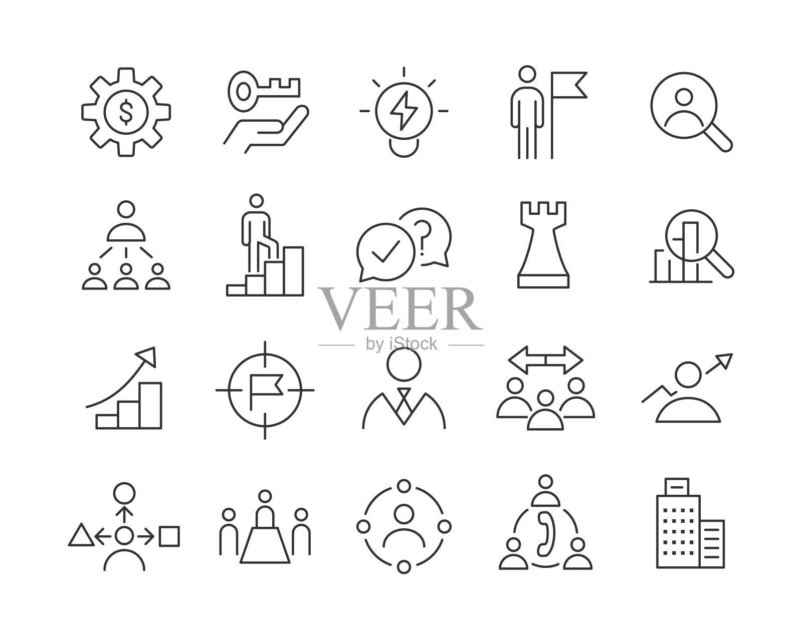 商业图标-矢量线插画图片素材