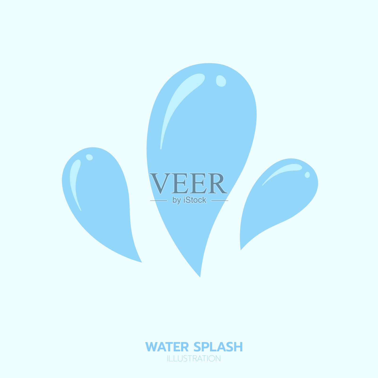 蓝色的水花，元素和插图插画图片素材