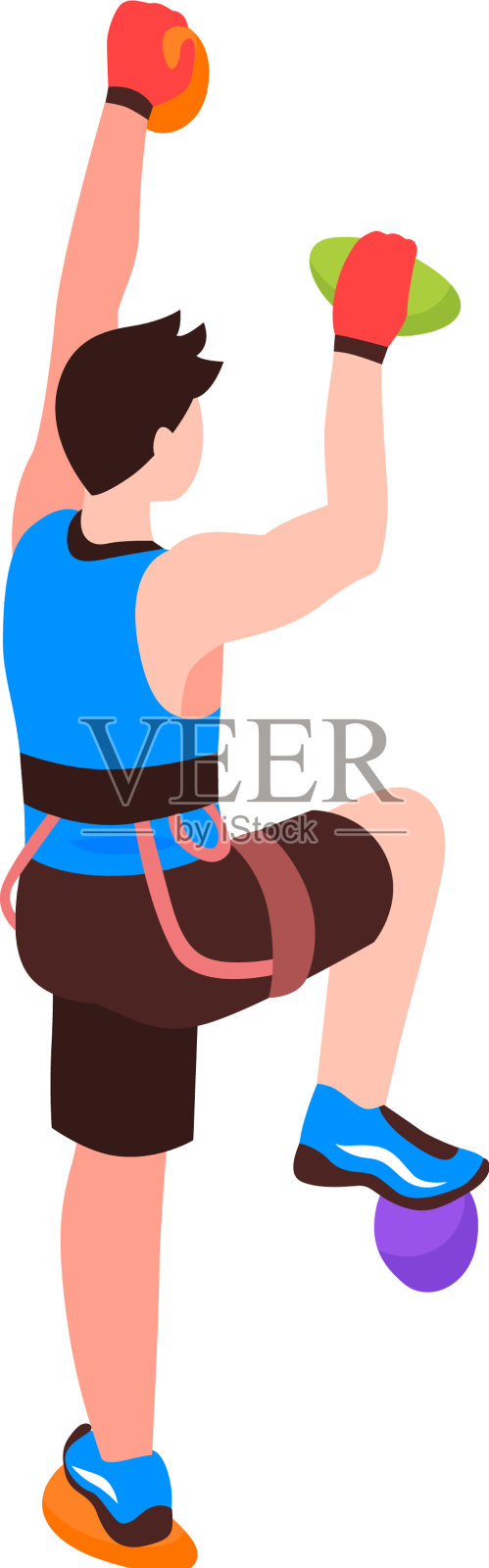 等距登山者设计元素图片