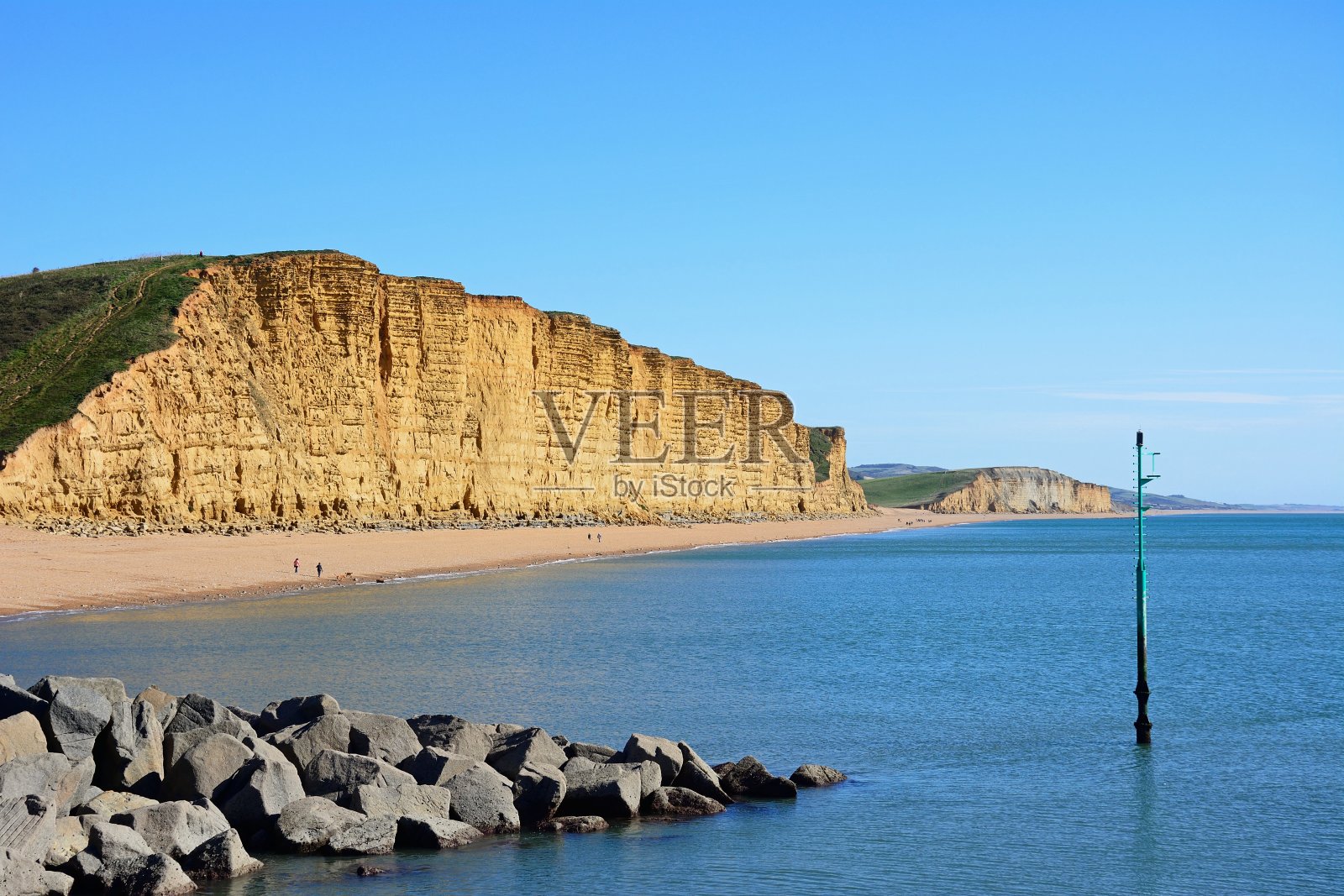 侏罗纪海岸线，西湾，英国。照片摄影图片
