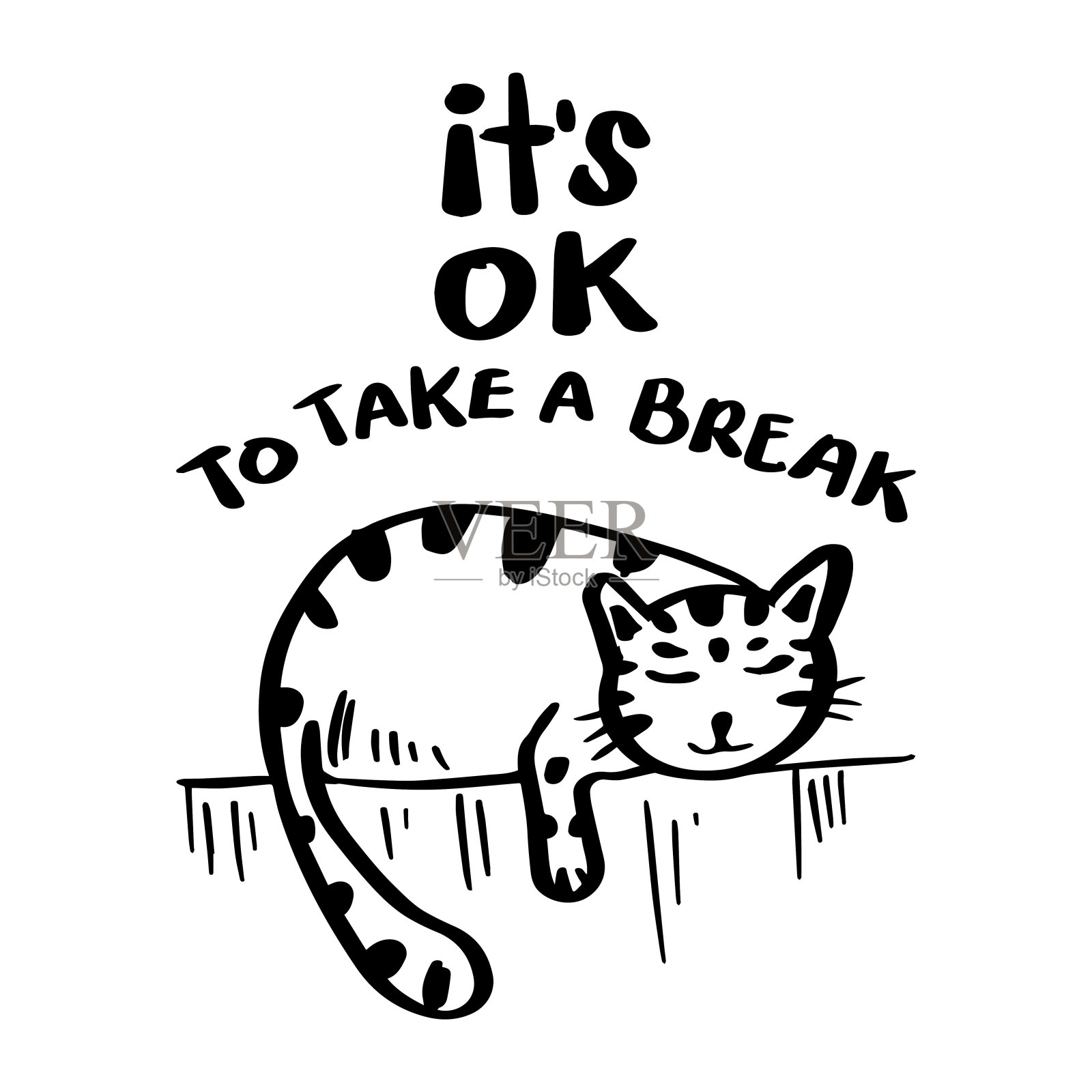 可以休息一下，手写体衬衣设计。海报引号。插画图片素材