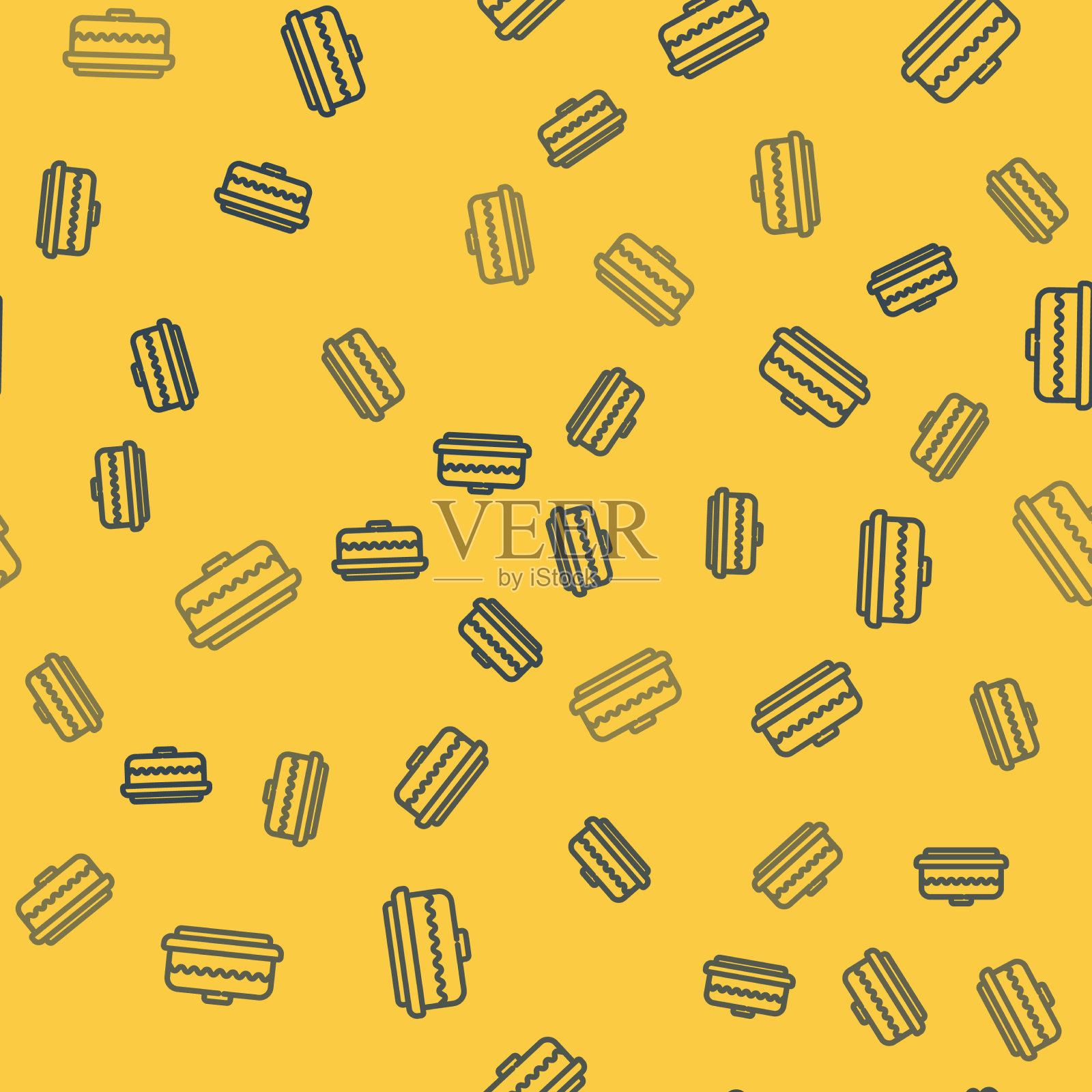 蓝线饼图标隔离无缝图案上插画图片素材