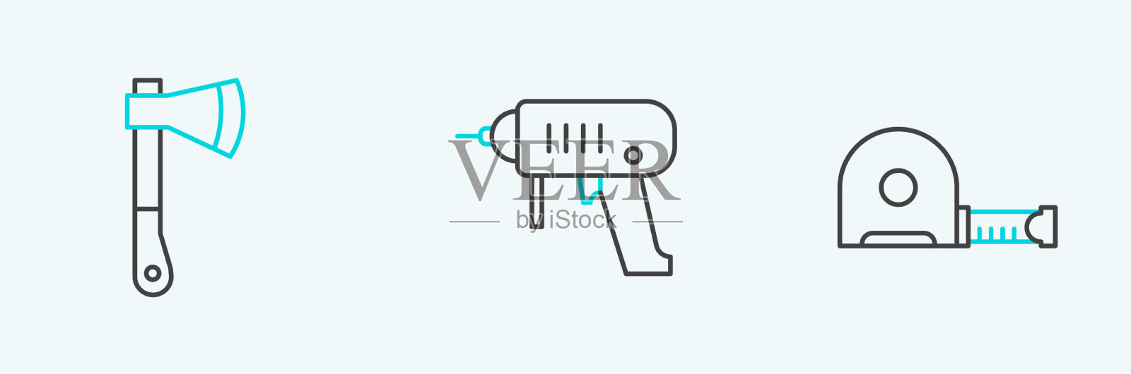 设线轮盘赌施工木斧和图标素材