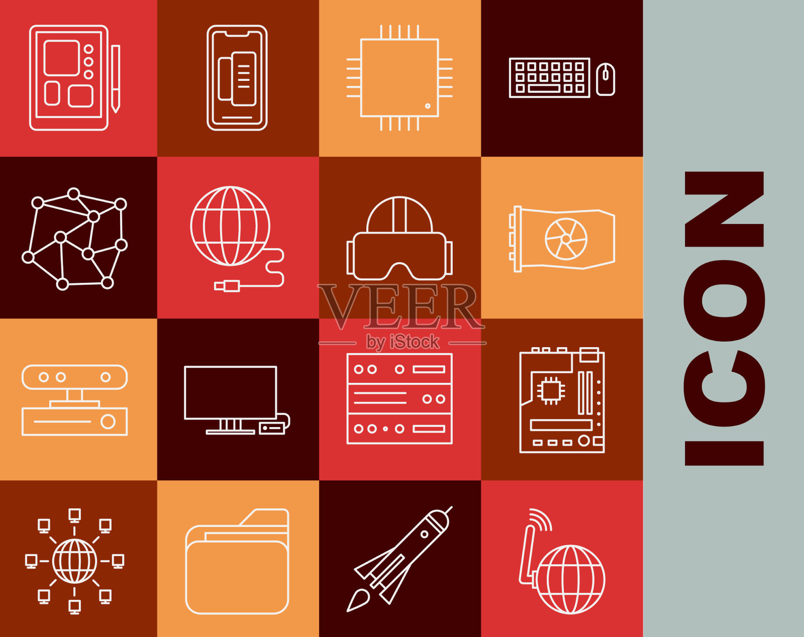 设置在线社交网络主板视频图标素材