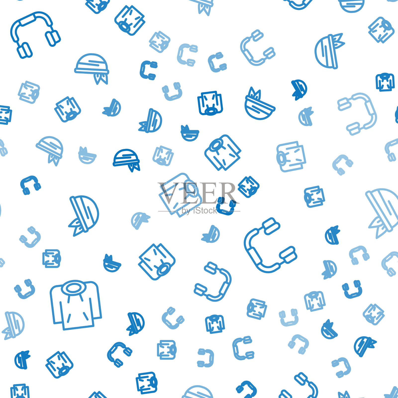 戴上连帽衫耳机和头巾图标素材