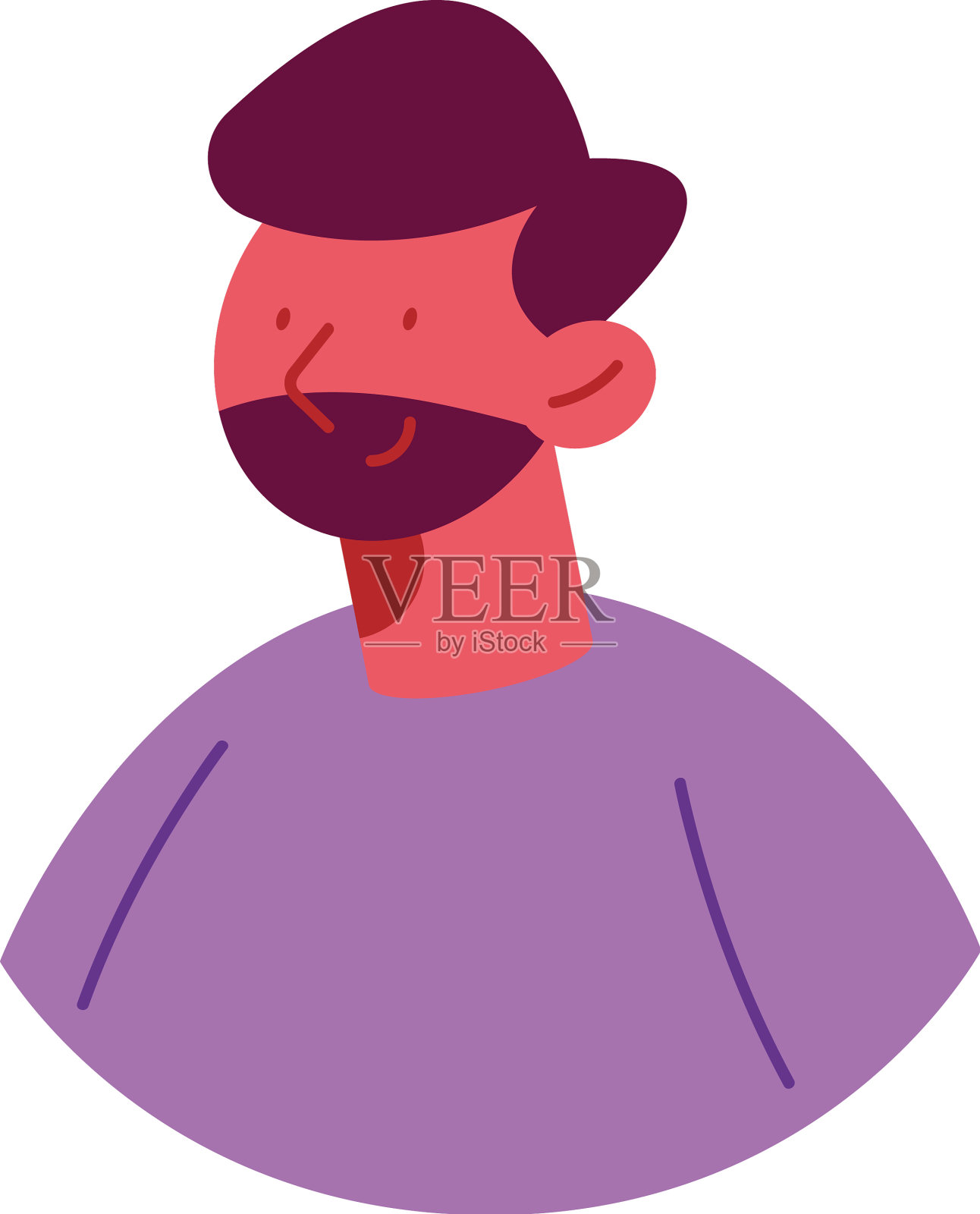 大胡子男子侧影设计元素图片