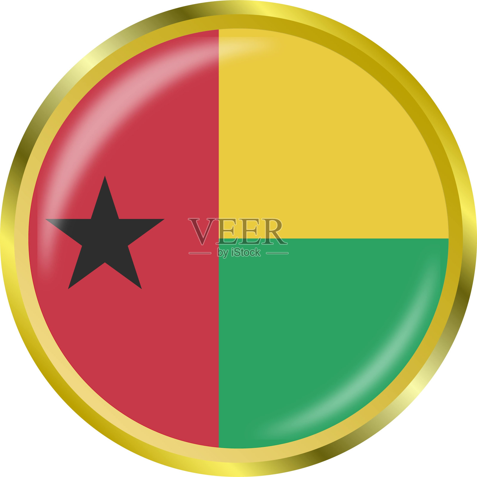 几内亚比绍国旗图标矢量说明材料插画图片素材