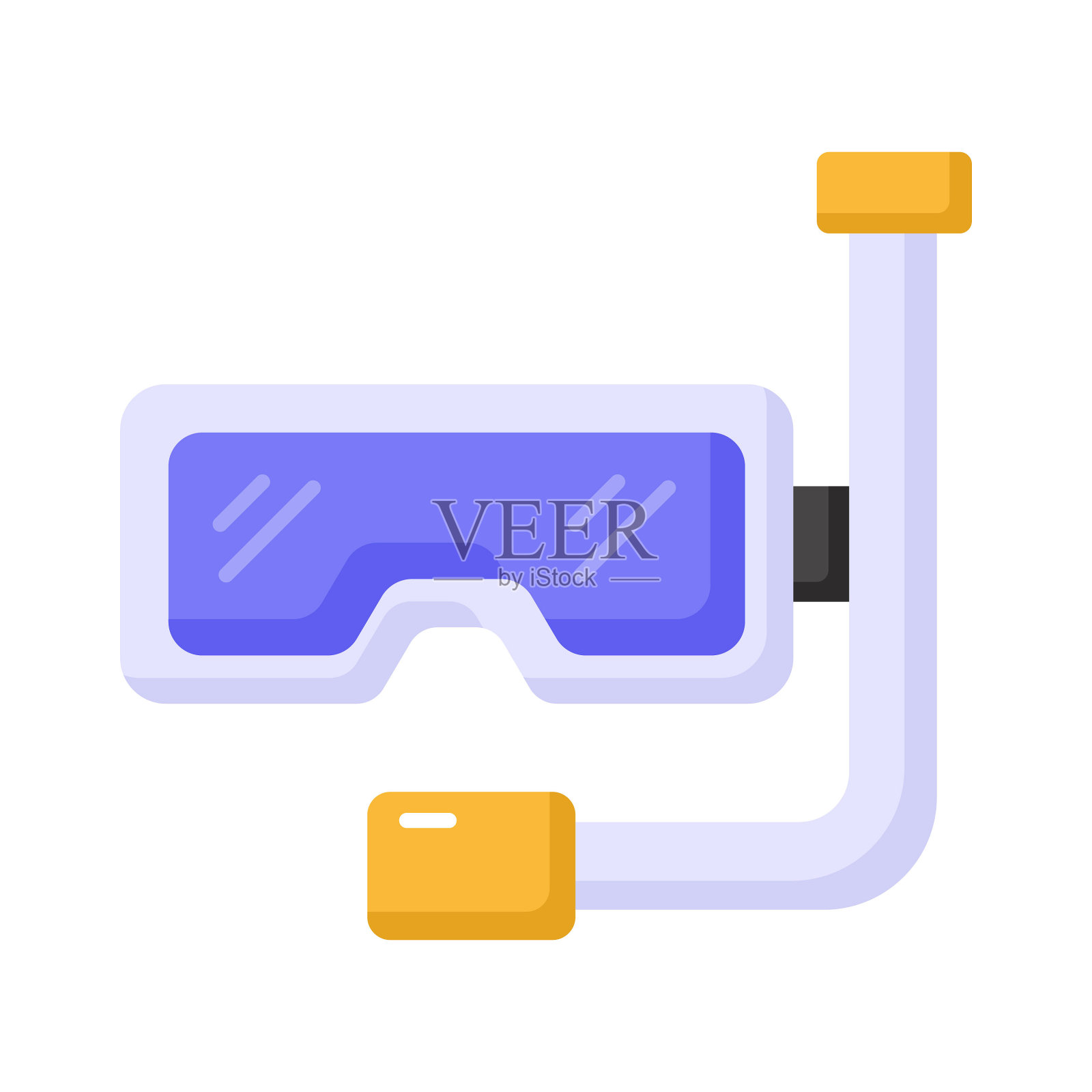 漂亮的设计矢量浮潜面具在现代风格，易于使用的图标插画图片素材