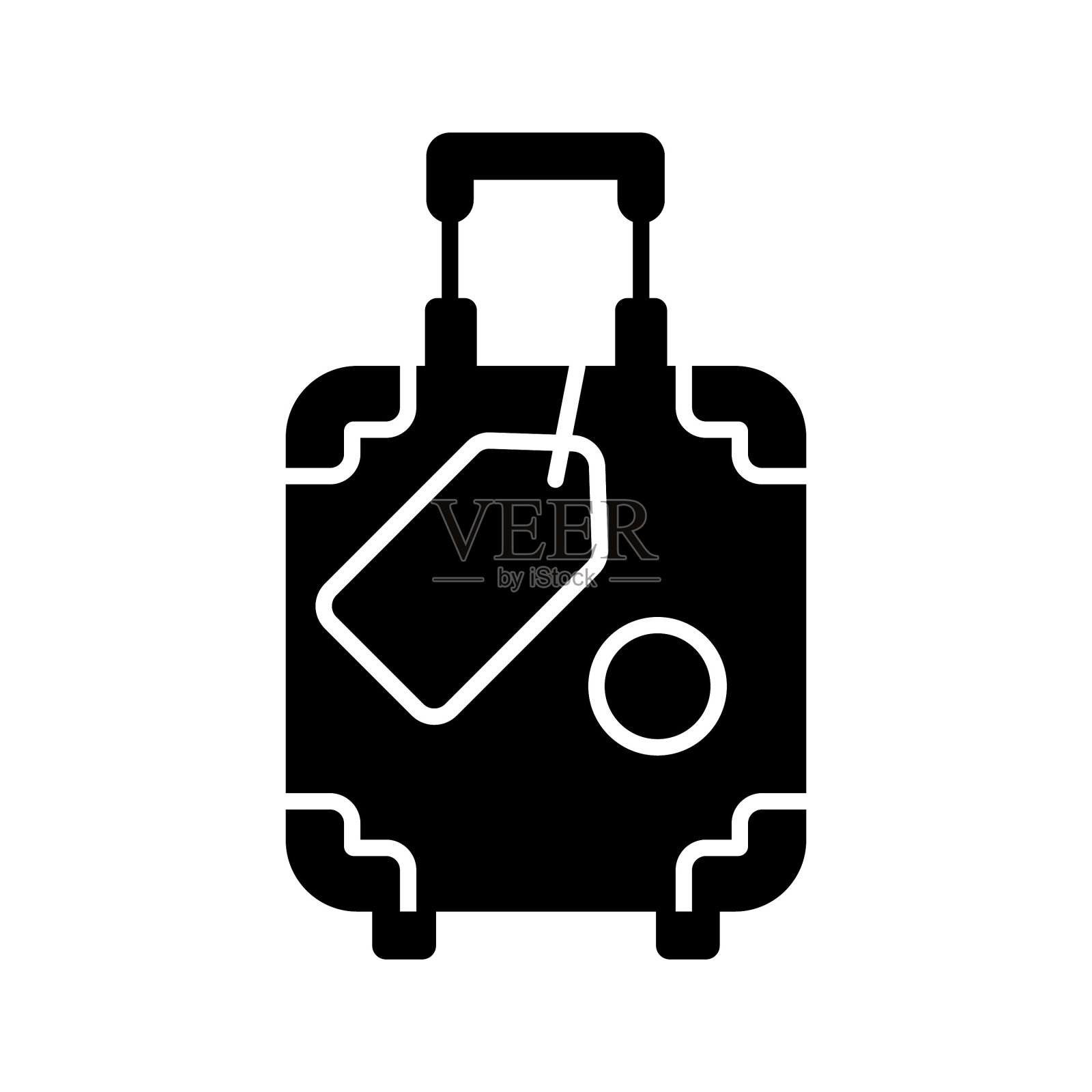 精心制作的图标设计的箱包在时尚的风格，旅行行李矢量可定制的设计图标素材