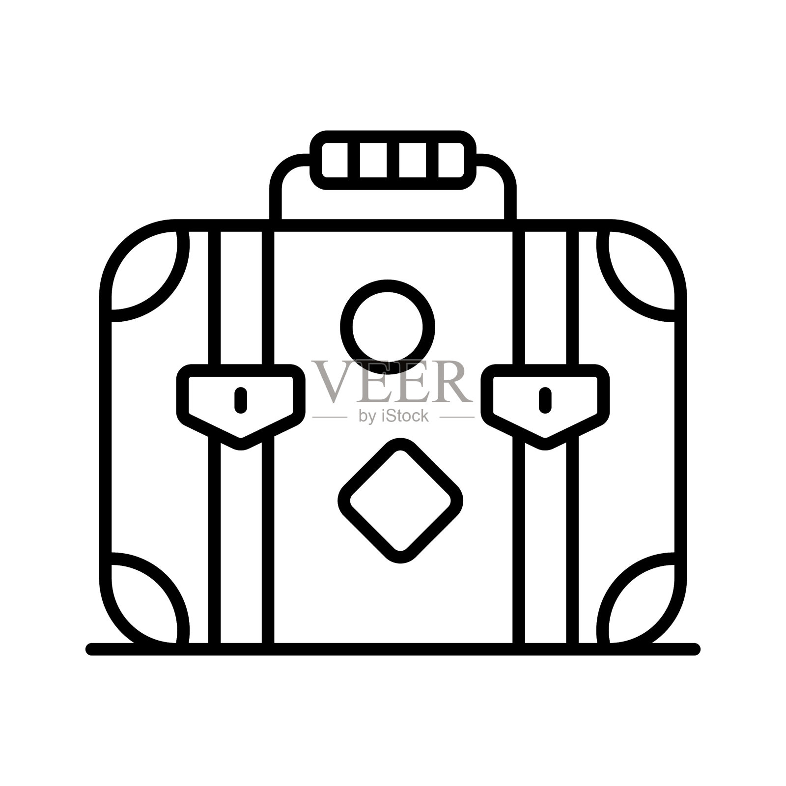 精心制作的图标设计的箱包在时尚的风格，旅行行李矢量设计，行李箱图标图标素材