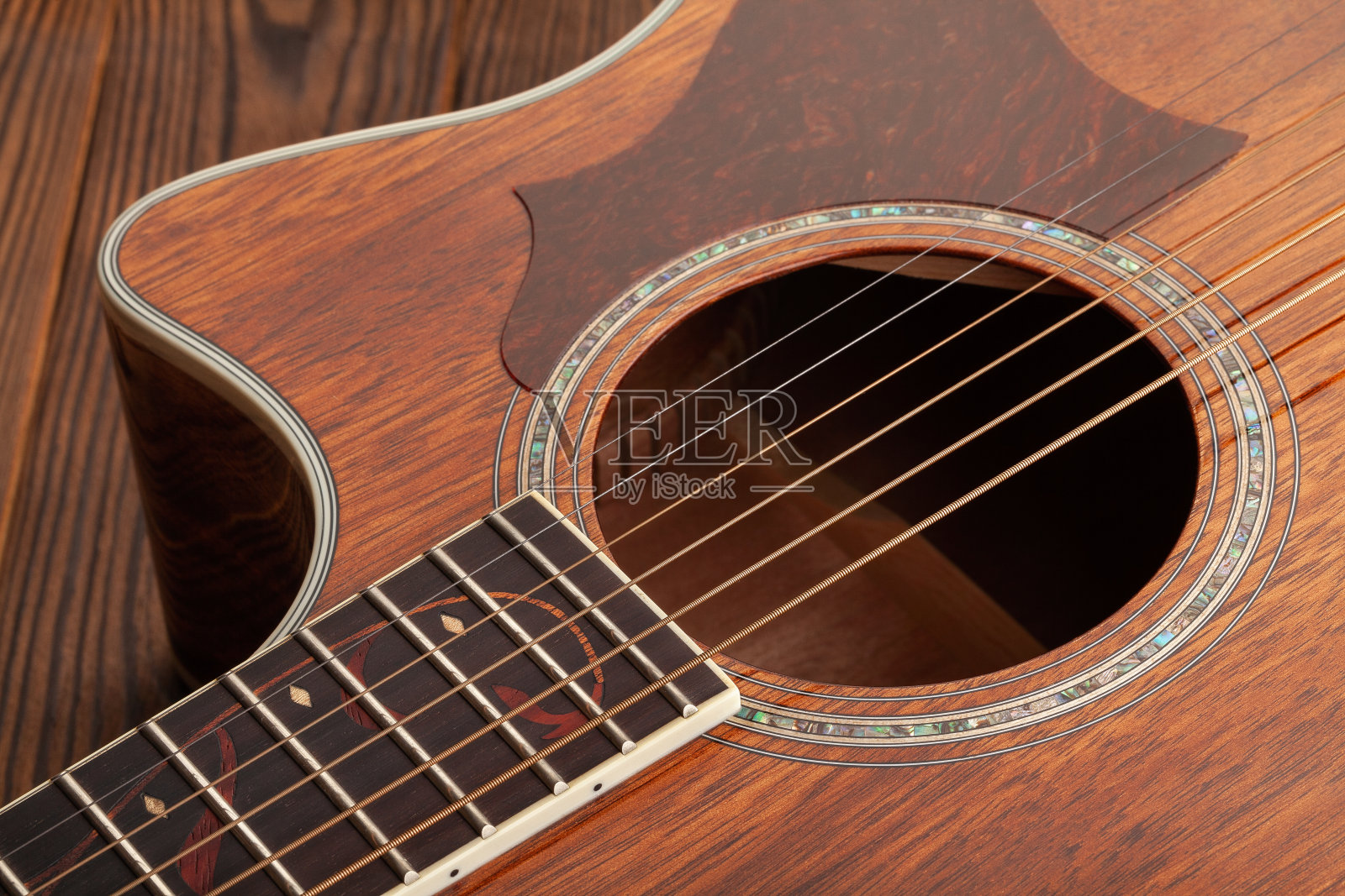 原声吉他音孔照片摄影图片