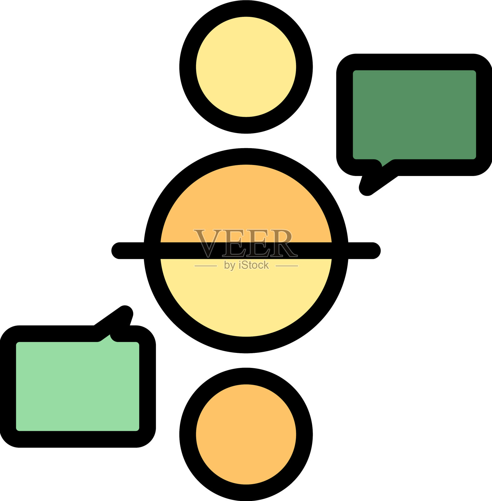 人力资源聊天图标扁平图标素材