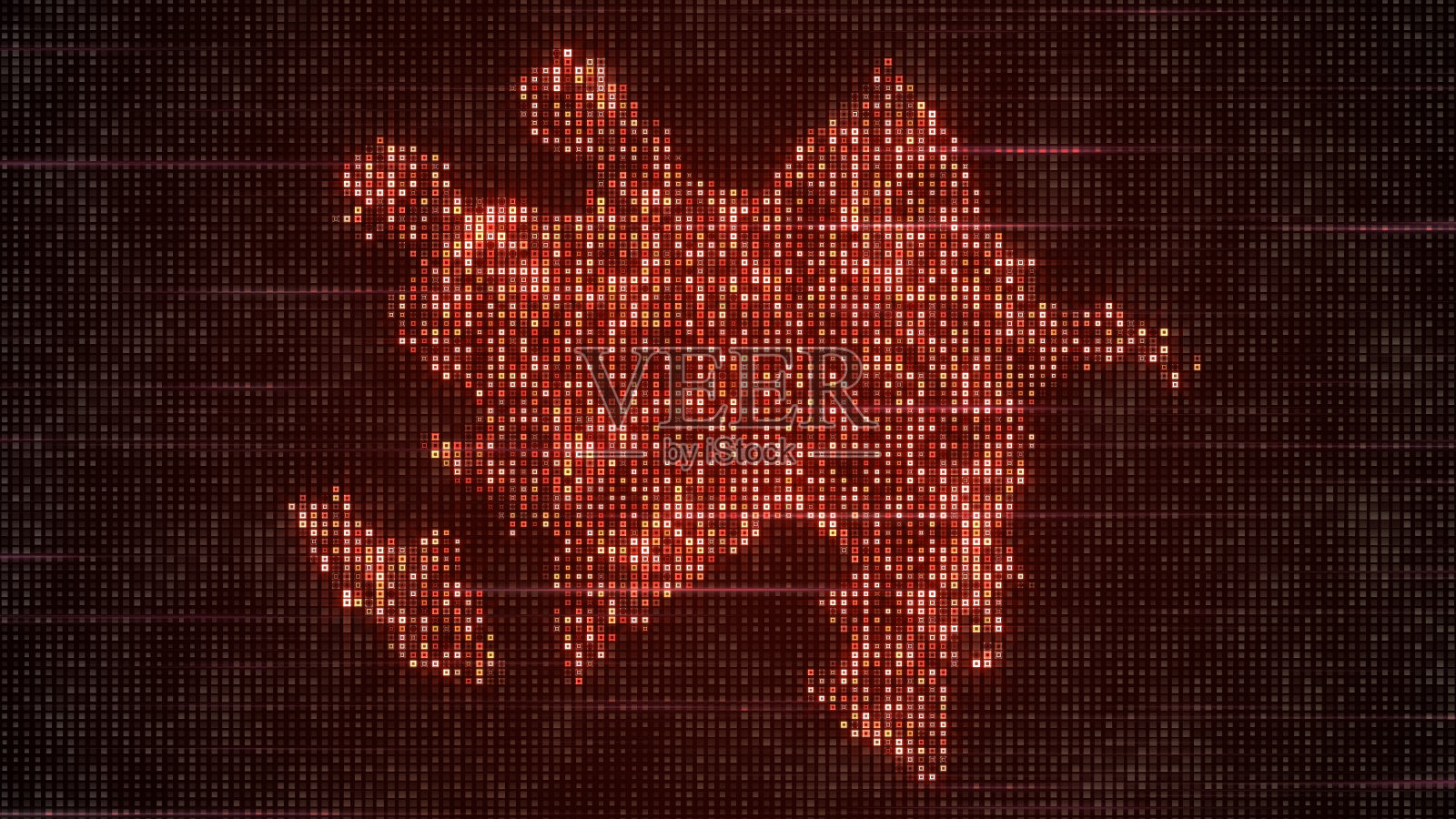 未来的红色闪亮数字Hud方形元素马赛克网格地图阿塞拜疆平面屏幕与水平光条纹插画图片素材