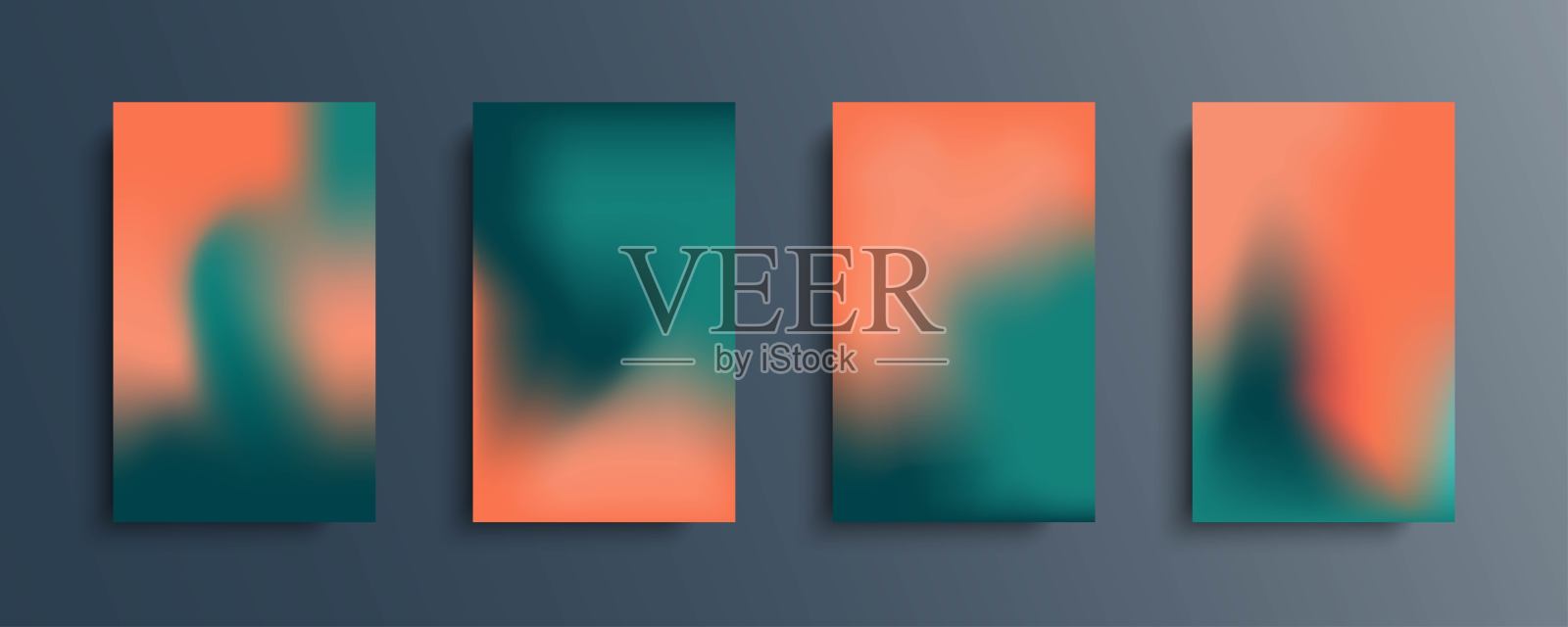 一组矢量渐变背景在明亮的颜色。插画图片素材