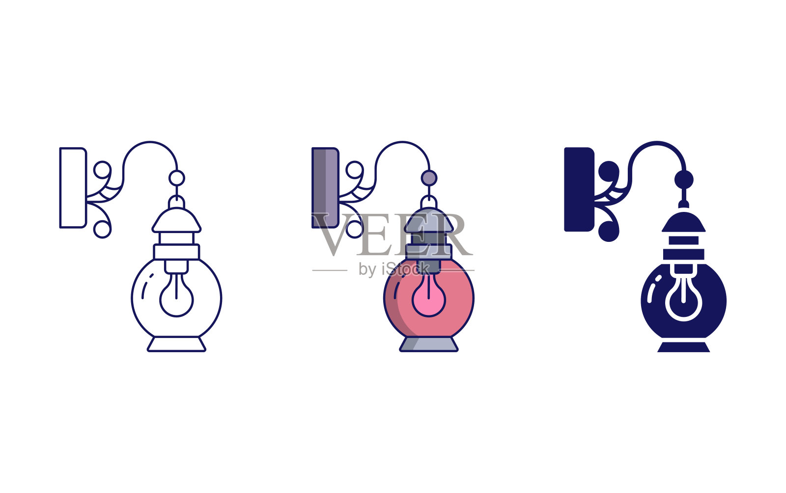 轮廓挂灯图标图标素材