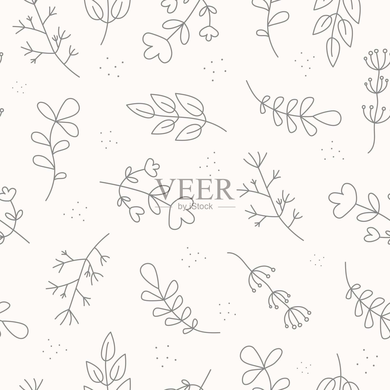 花朵和叶子的图案，花冠。插画图片素材