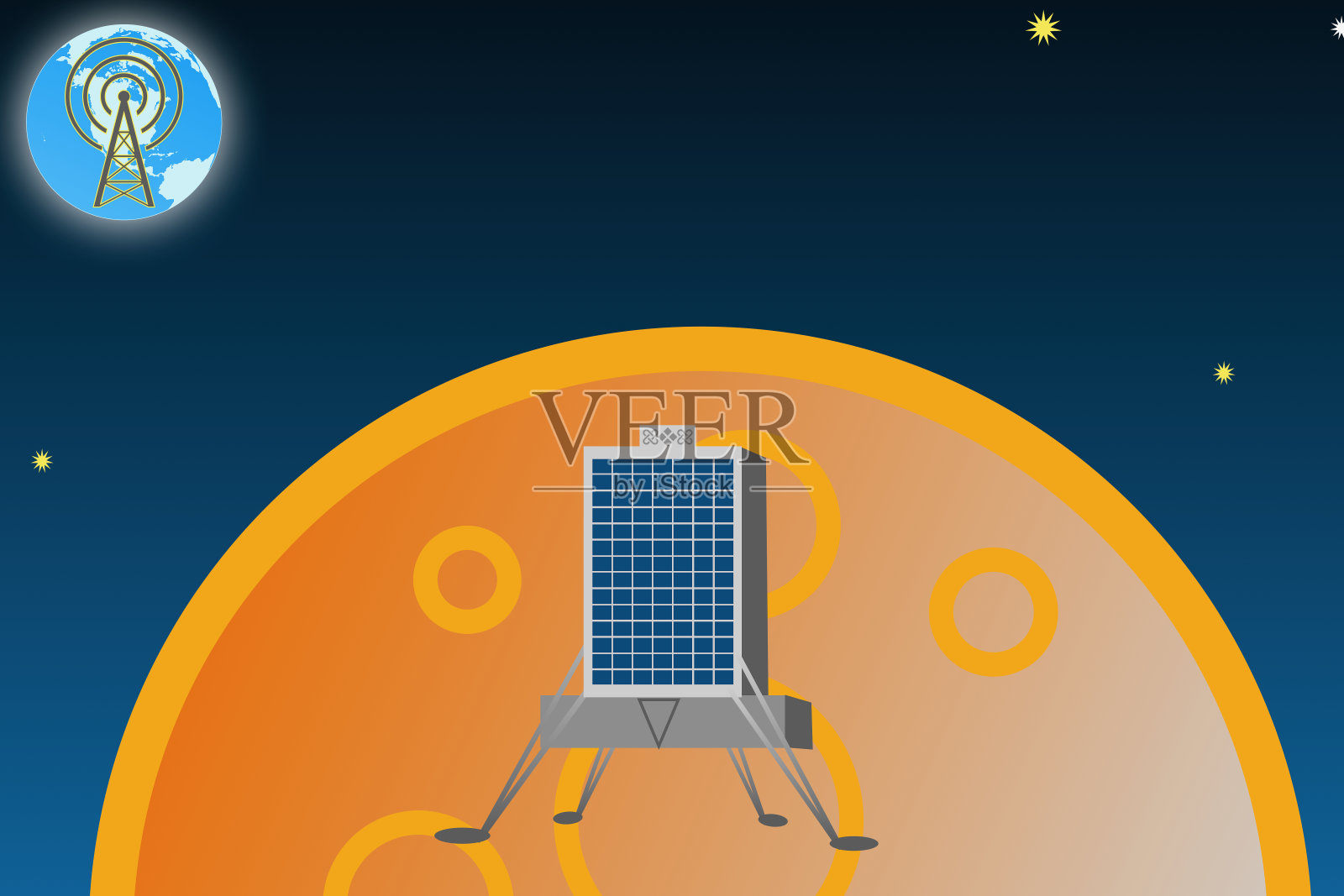 月球登陆车插画图片素材