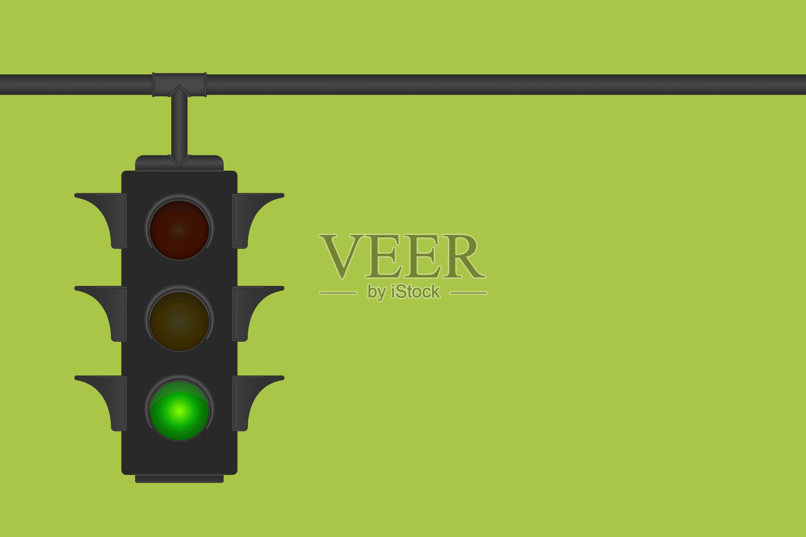 绿色交通灯插画图片素材