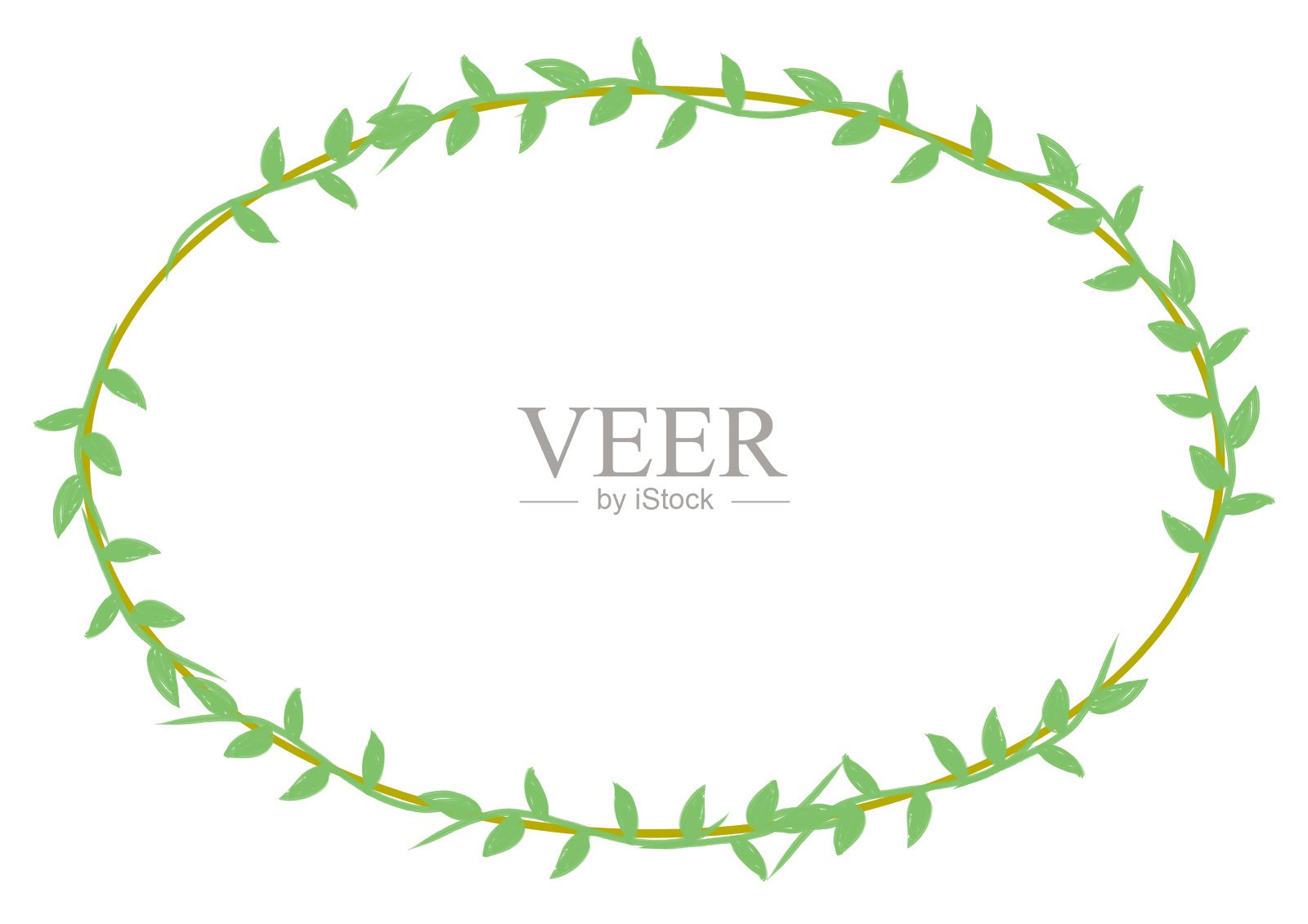 豪华的叶框背景自然插画图片素材