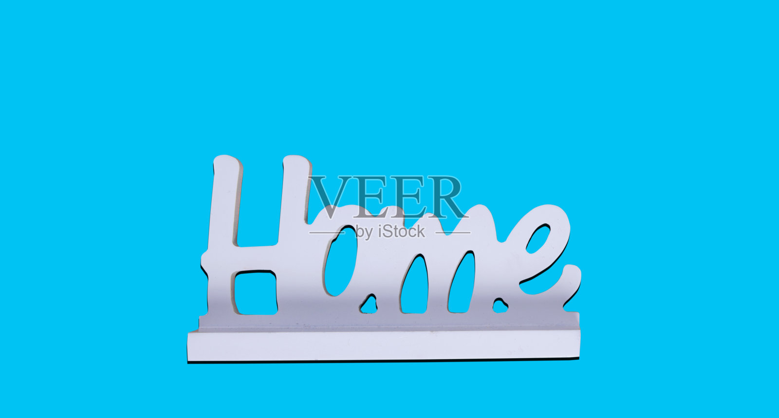 蓝色的标志是家照片摄影图片