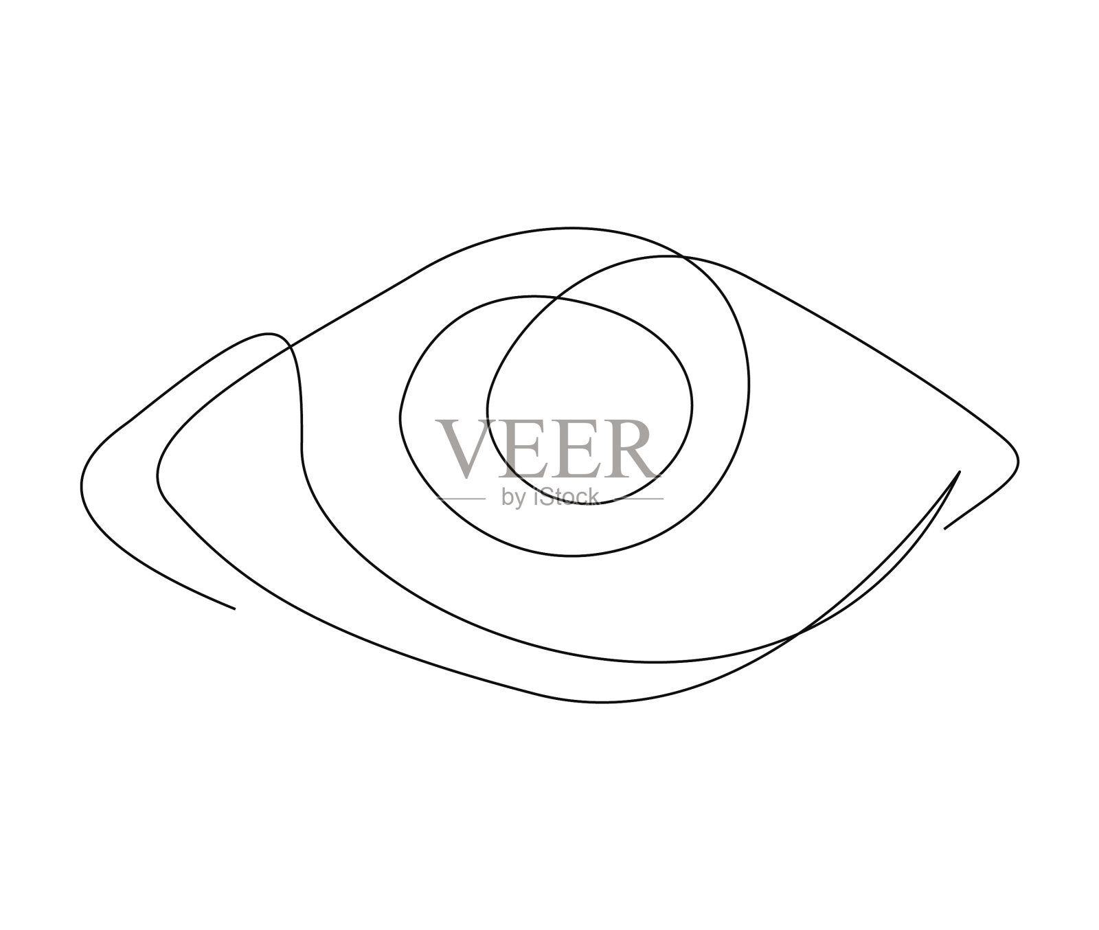 眼表连续单线绘制插画图片素材