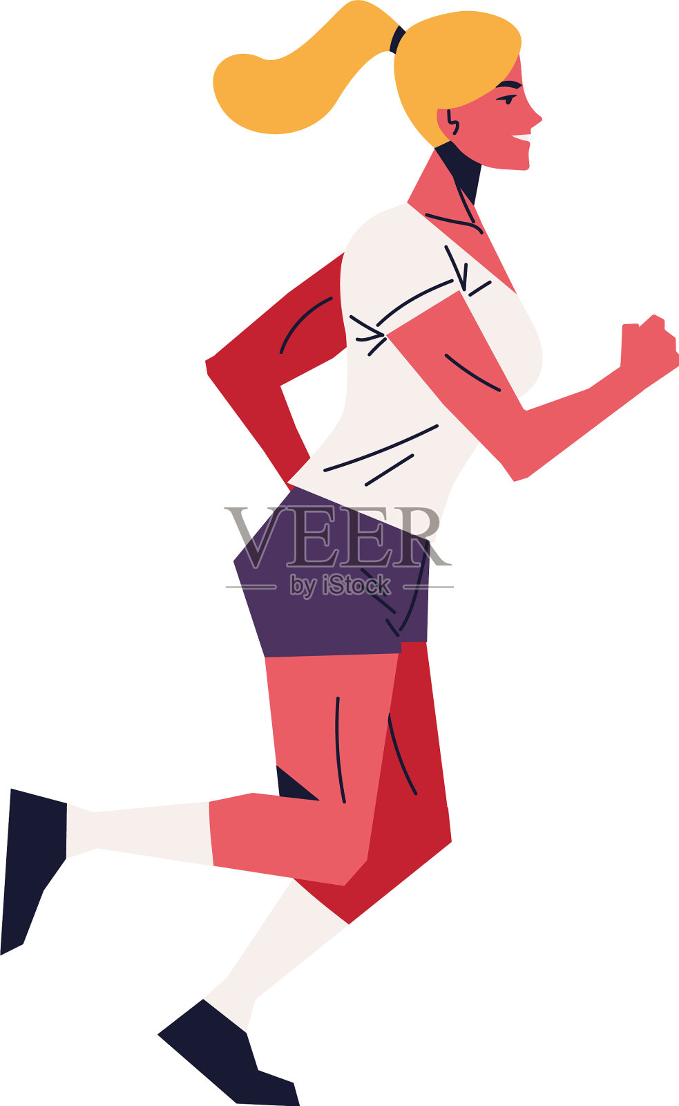 跑步女性运动和身体活动设计元素图片