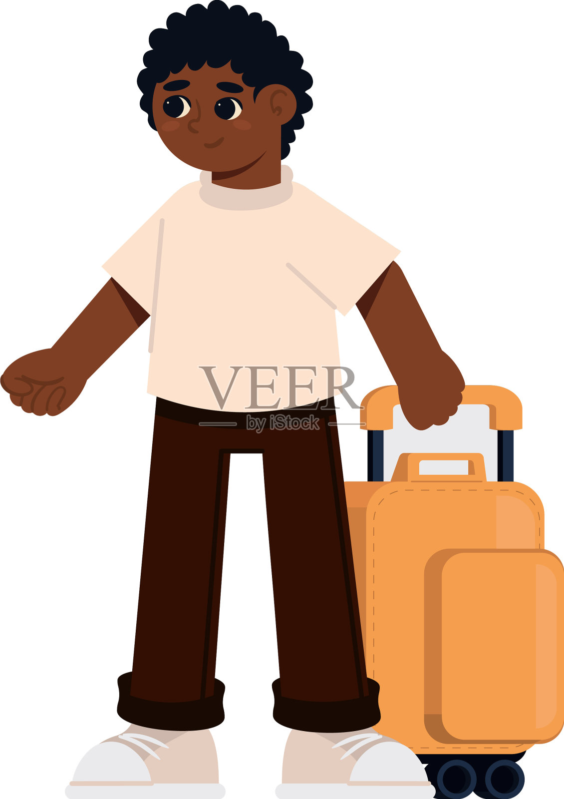 提箱子的男孩设计元素图片