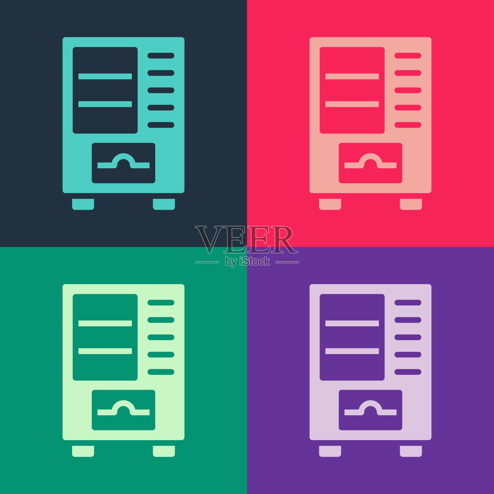 波普艺术食品和饮料自动售货机图标素材