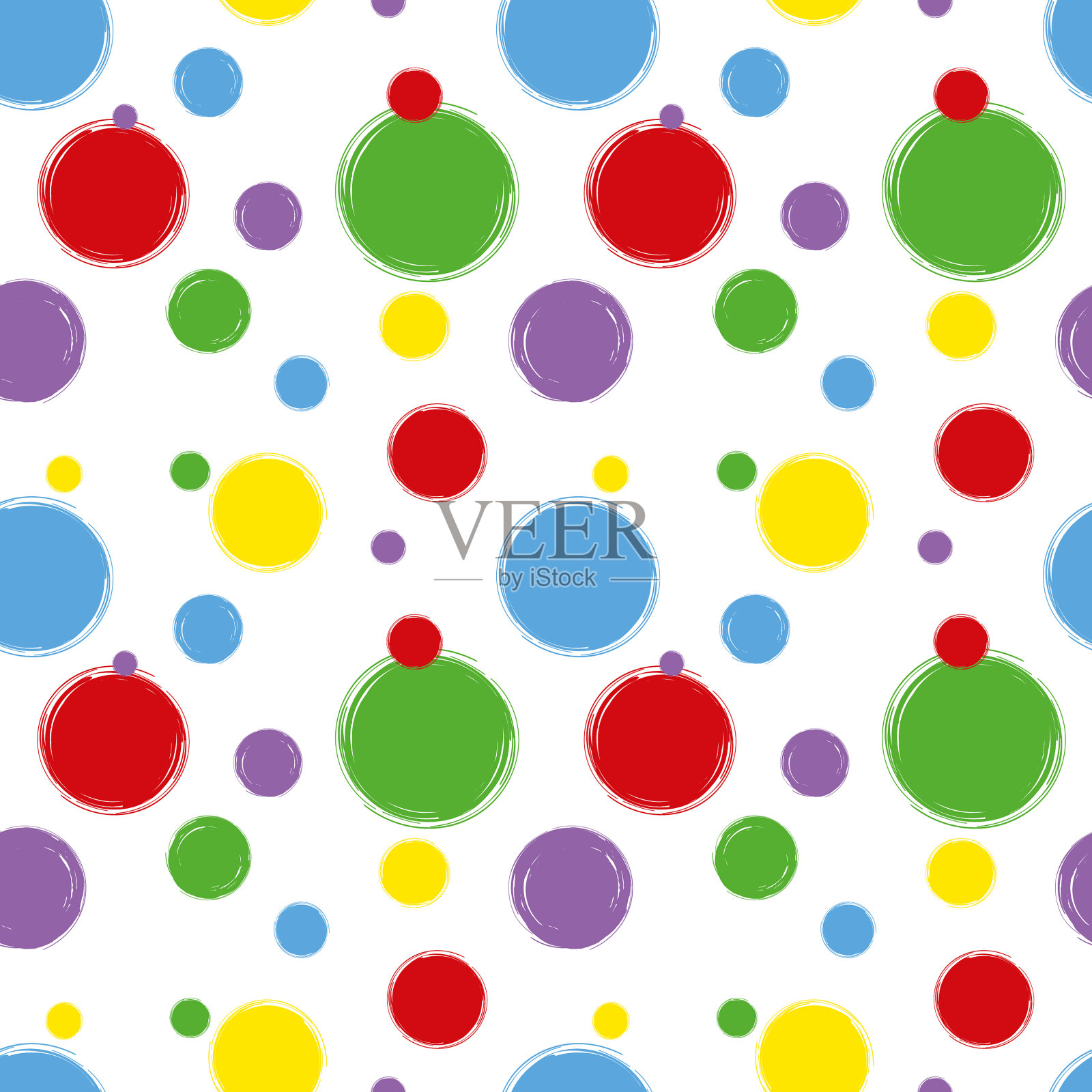 水彩数字模仿手绘圆点插画图片素材