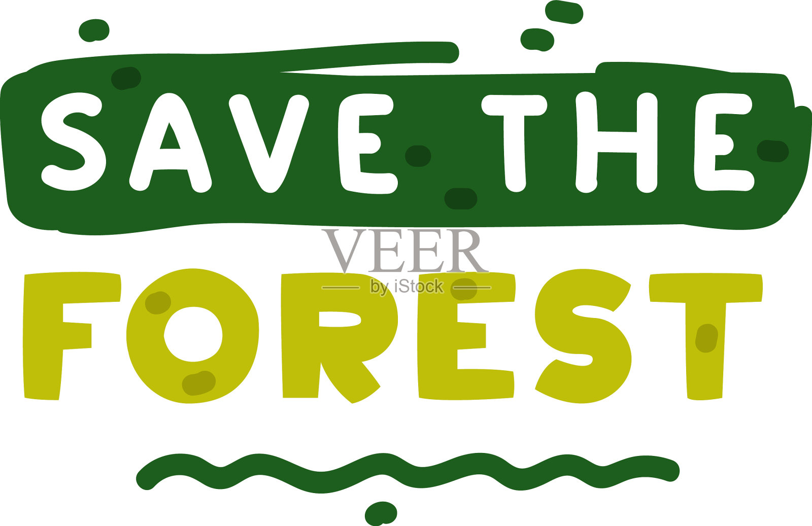 保存森林生态徽章和绿色生态标签插画图片素材