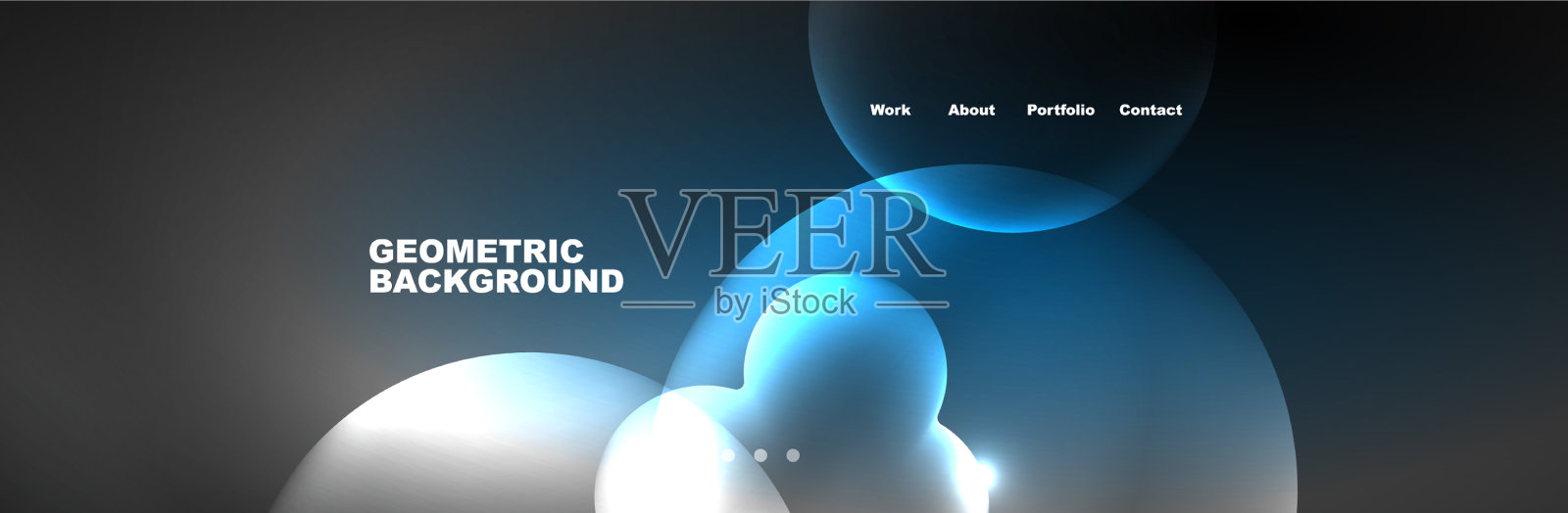 闪亮的霓虹灯圈和泡泡黑暗抽象插画图片素材