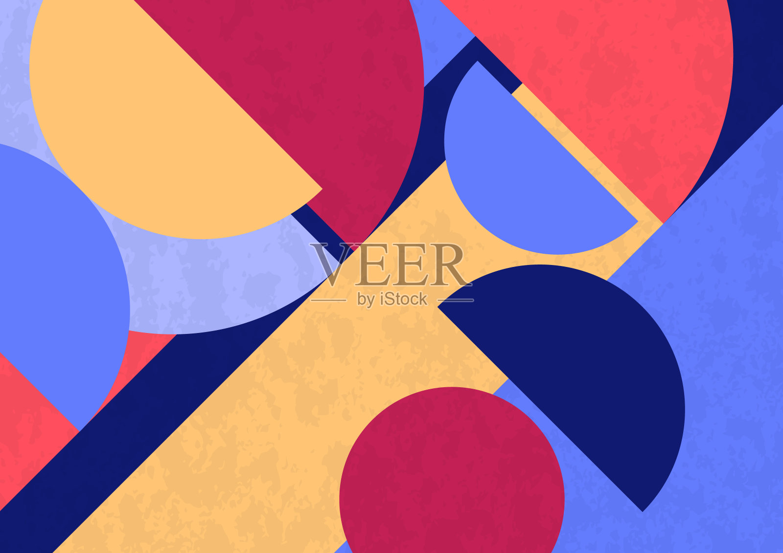 抽象几何背景。明亮的多色半圆组成。向量插画图片素材