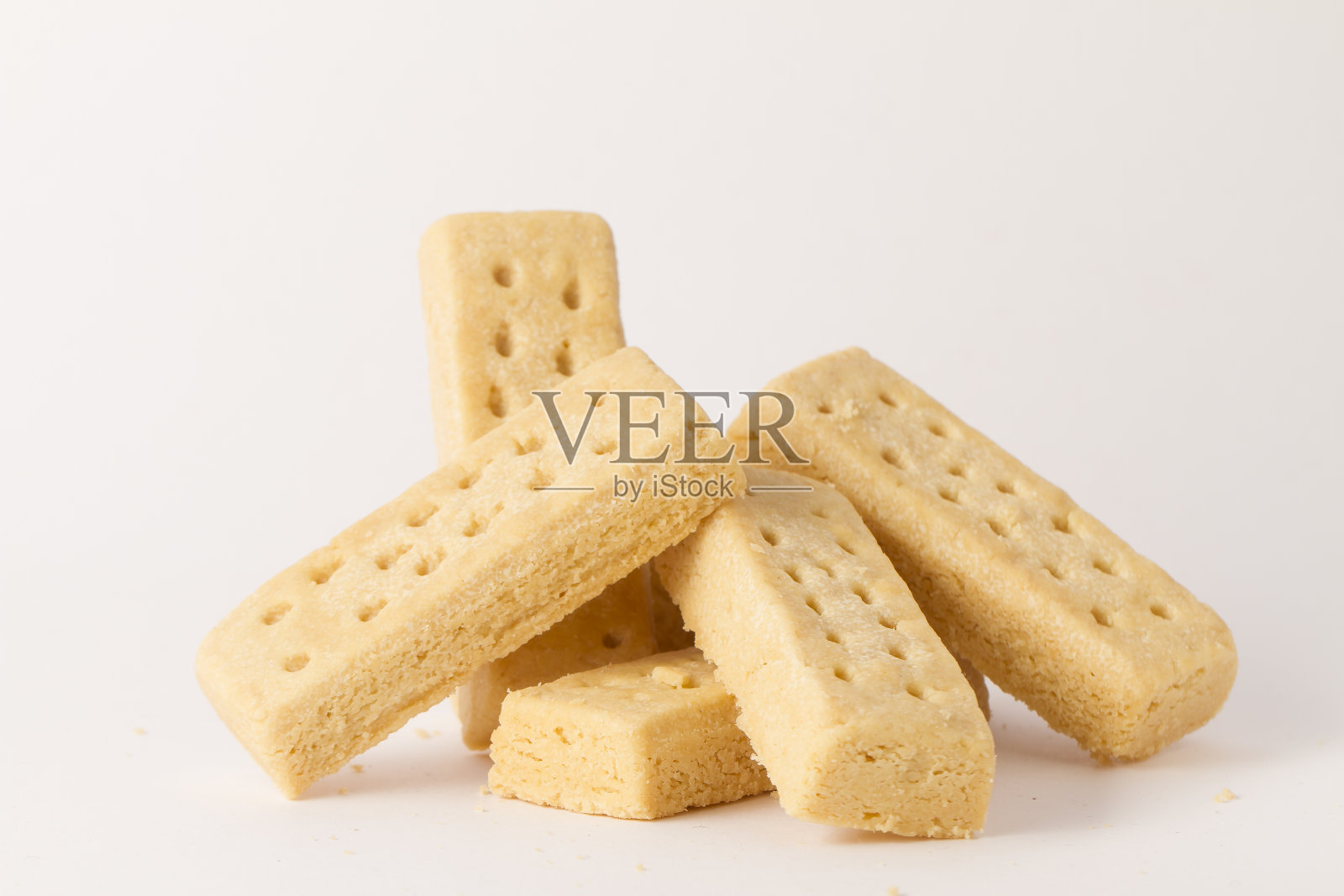 黄油饼干孤立于白色照片摄影图片