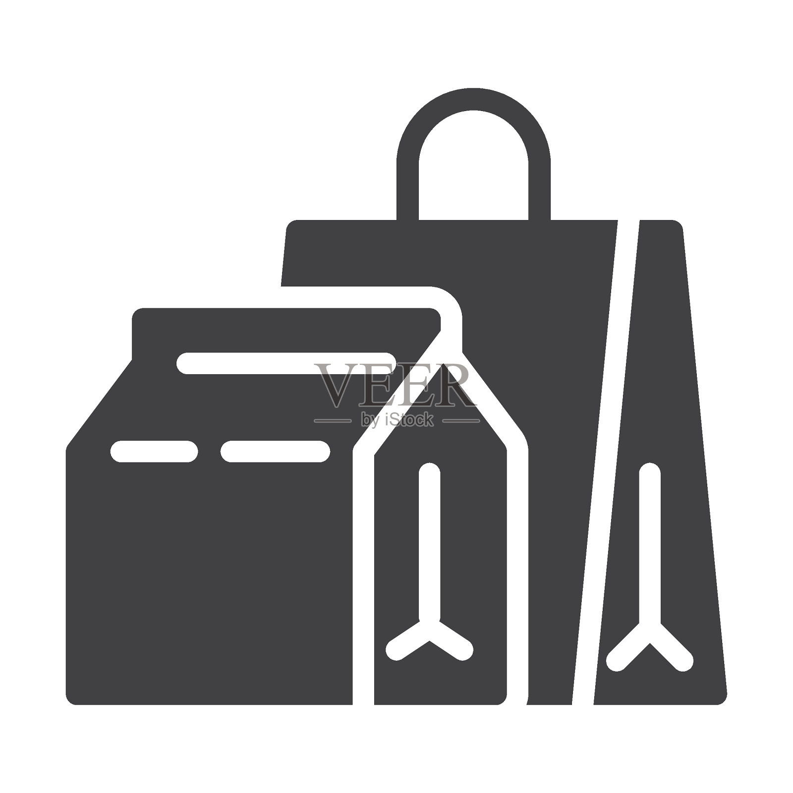 纸质购物袋矢量图标图标素材