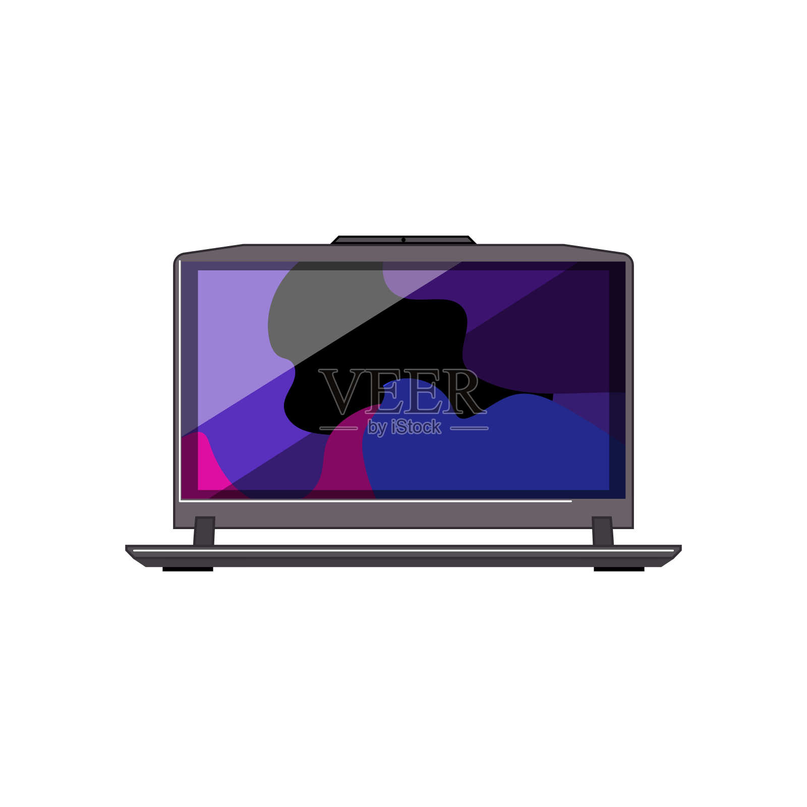 电脑笔记本电脑游戏卡通矢量插图插画图片素材