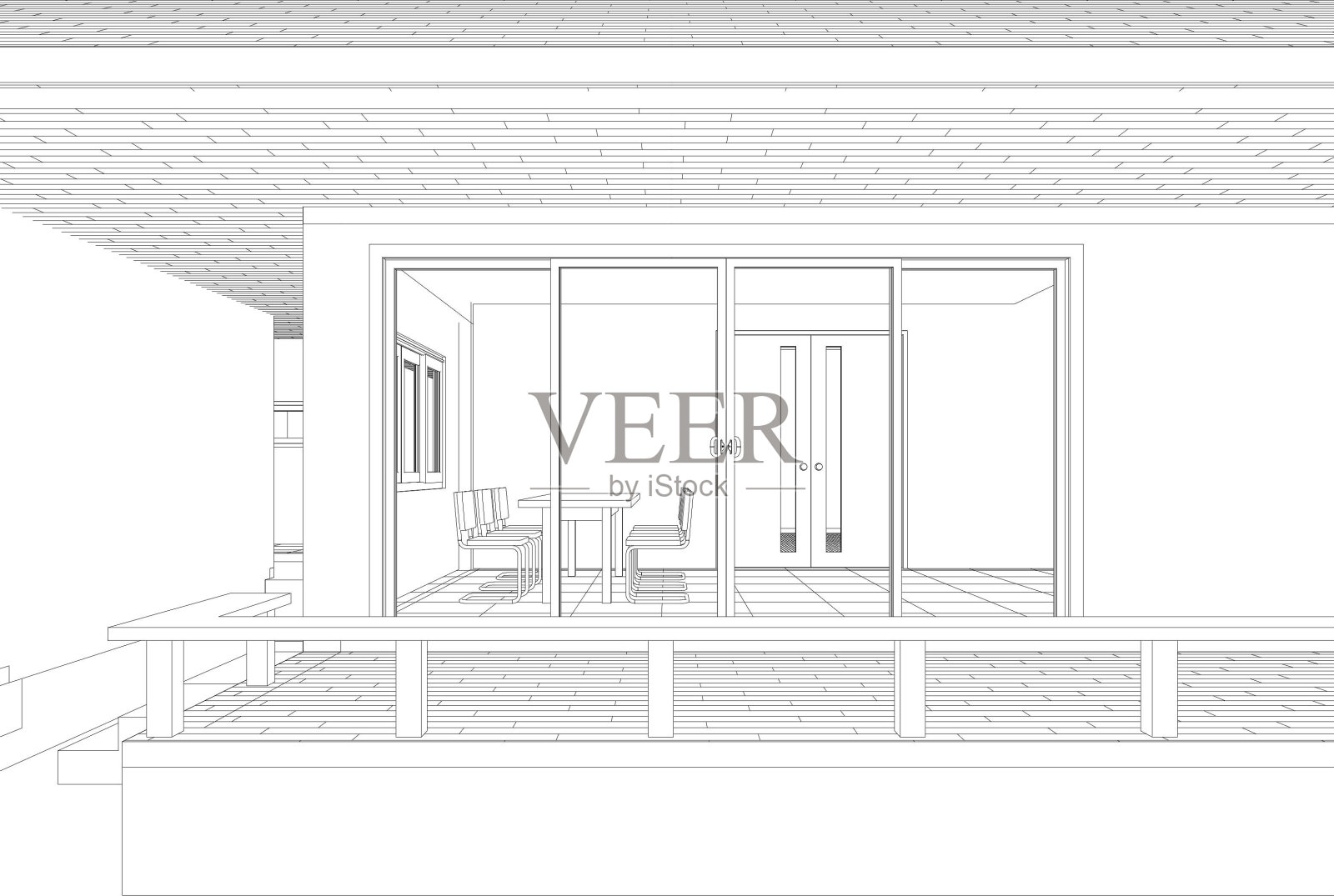建筑工程的三维插图插画图片素材