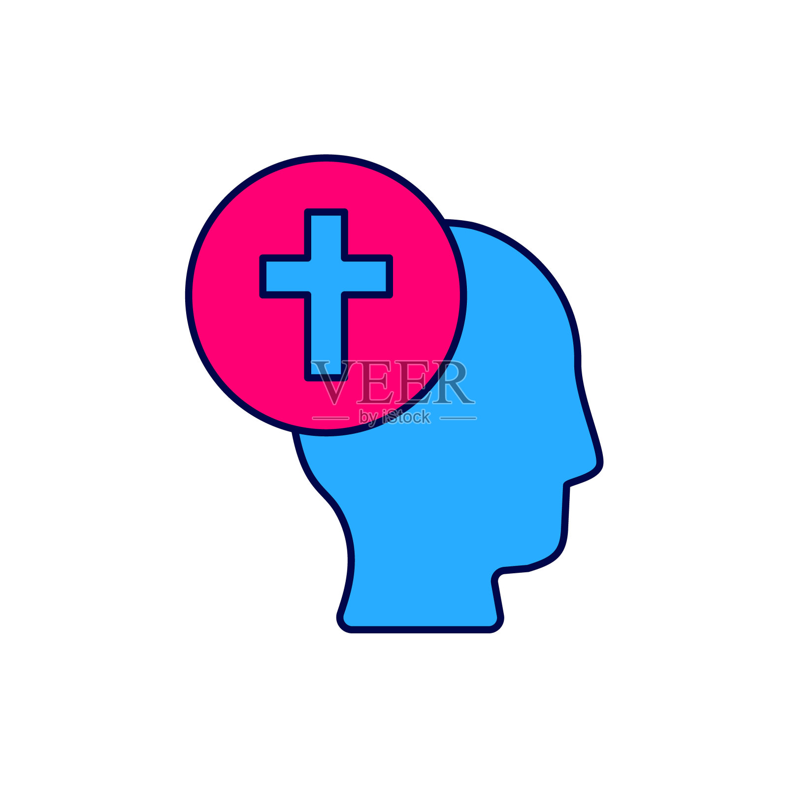 填充轮廓牧师图标孤立的白色背景。向量图标素材