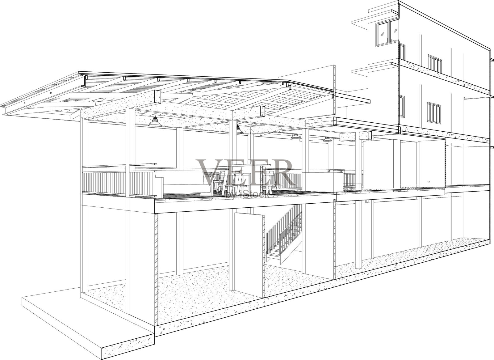 建筑工程的三维插图照片摄影图片