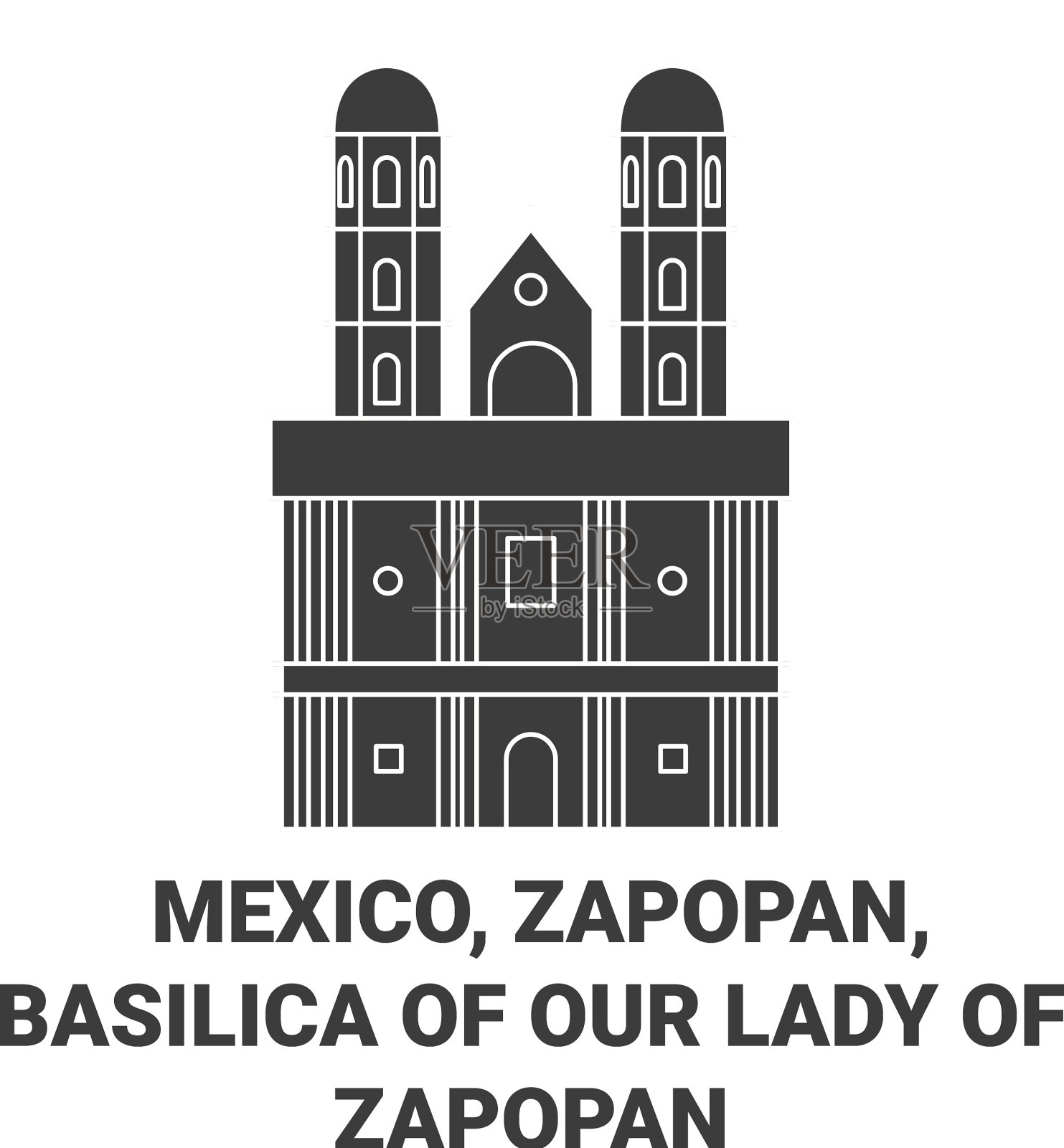 墨西哥zapopan大教堂，zapopan圣母大教堂插画图片素材